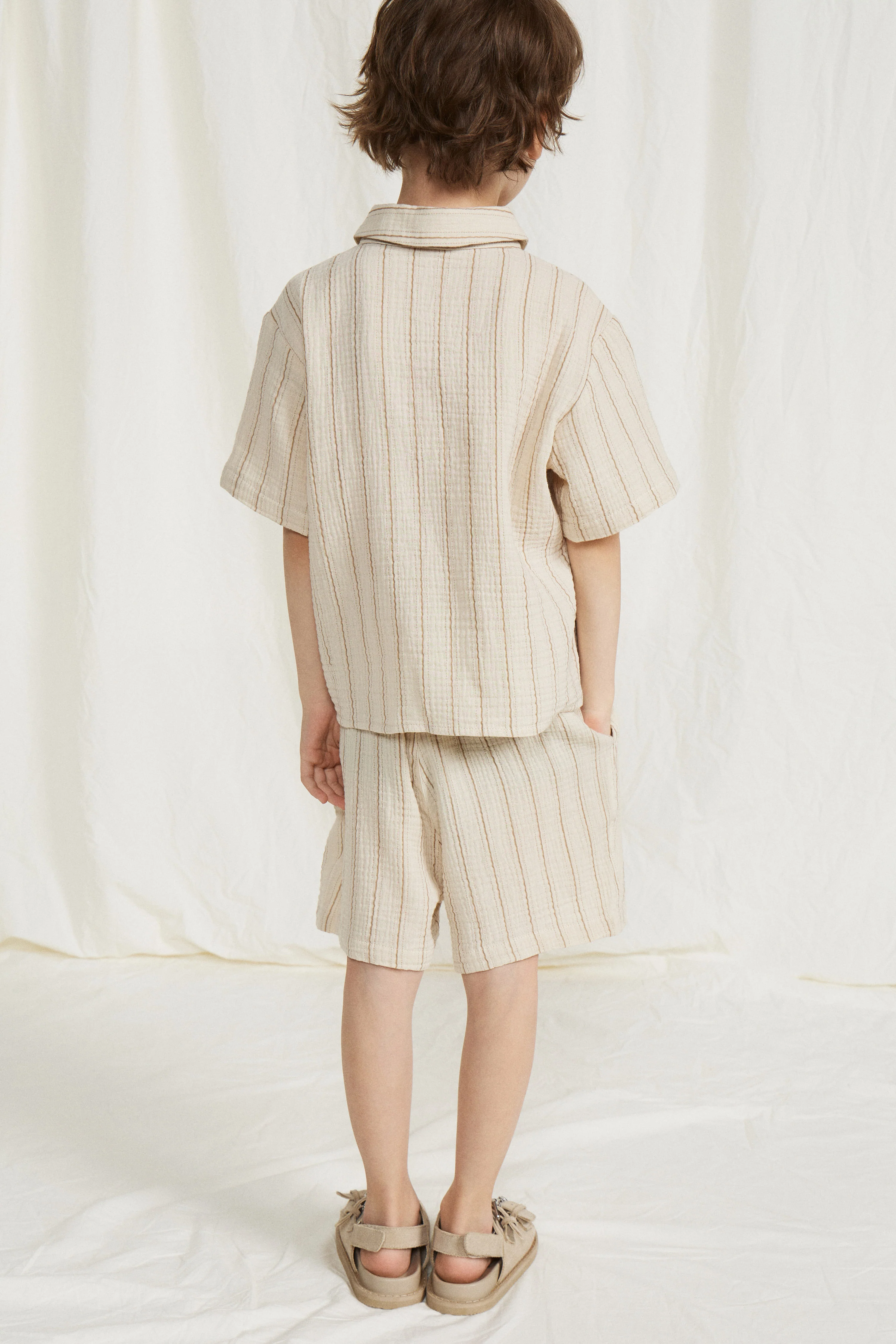STRIPED MUSLIN SHORTS - Image 3