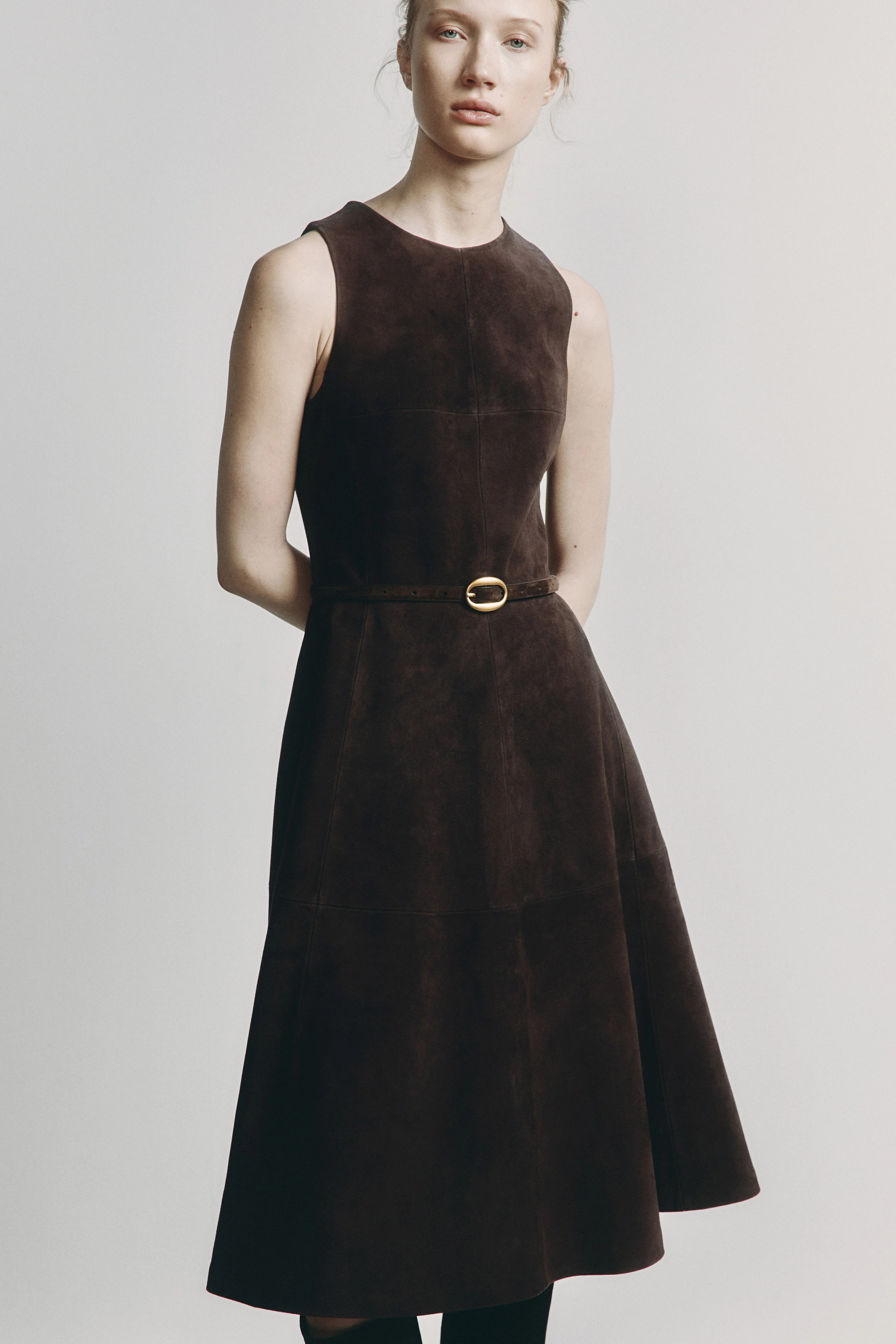 SUEDE MIDI DRESS - Image 3