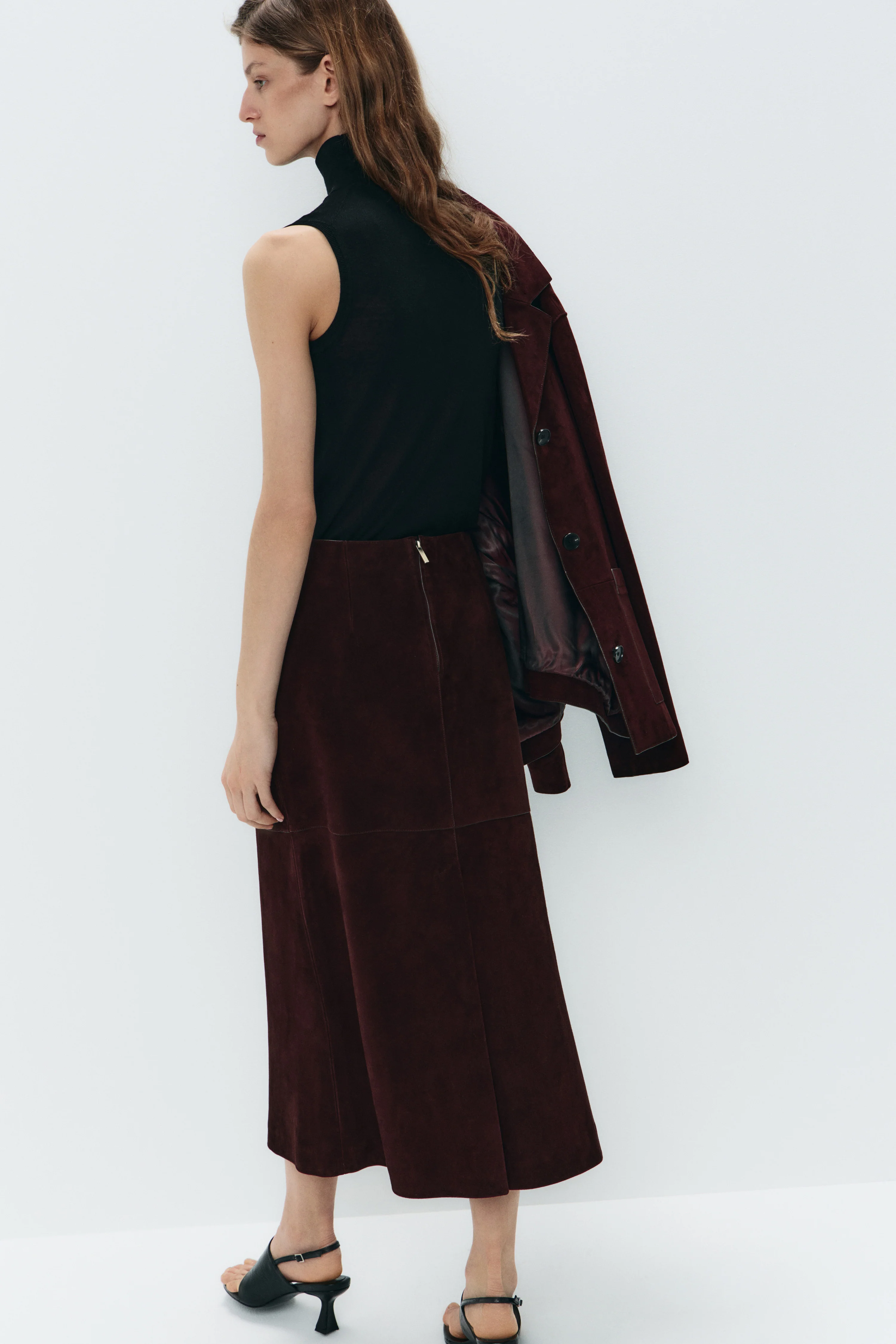 SUEDE MIDI SKIRT - Image 4