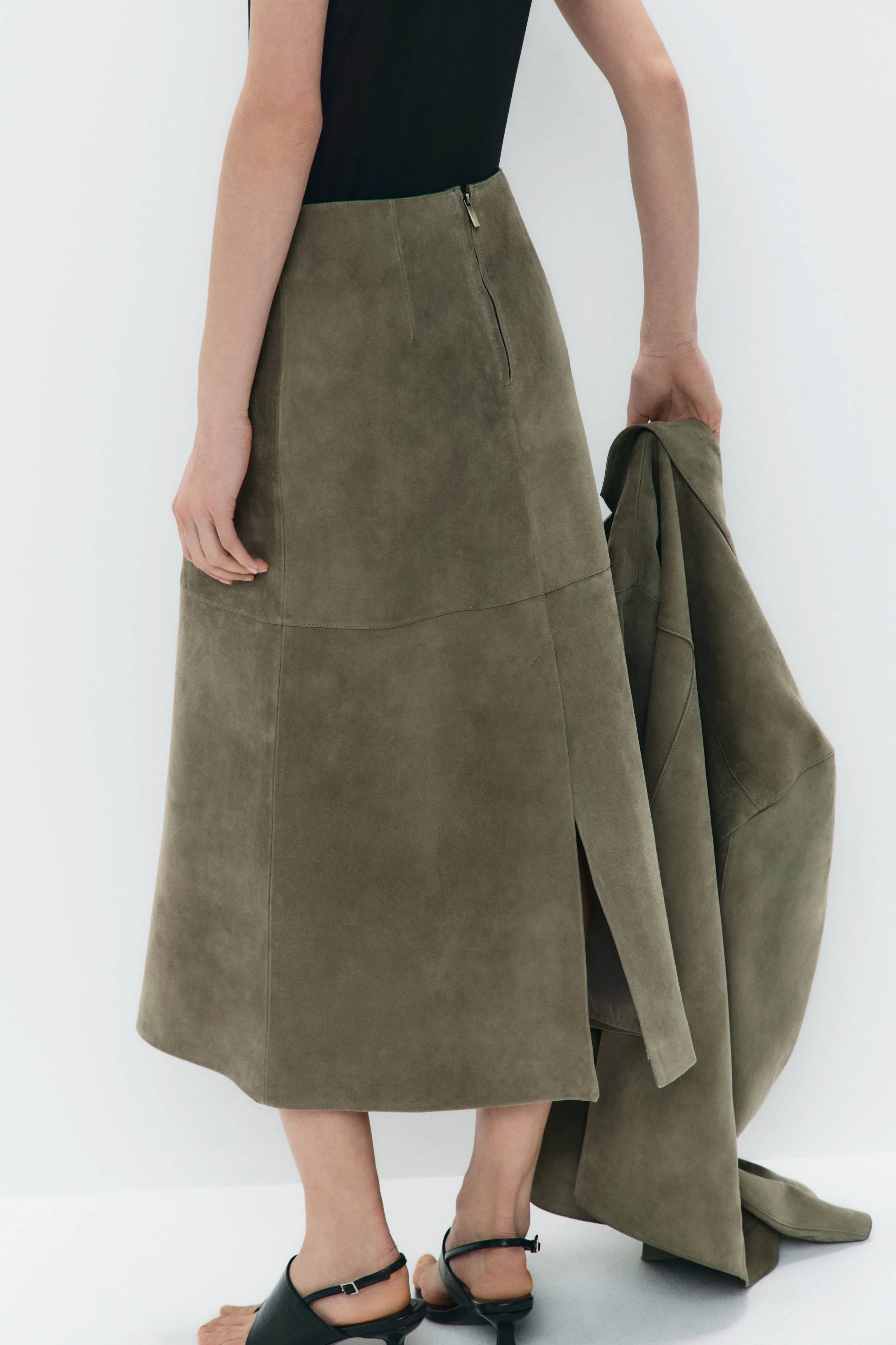 SUEDE MIDI SKIRT - Image 4