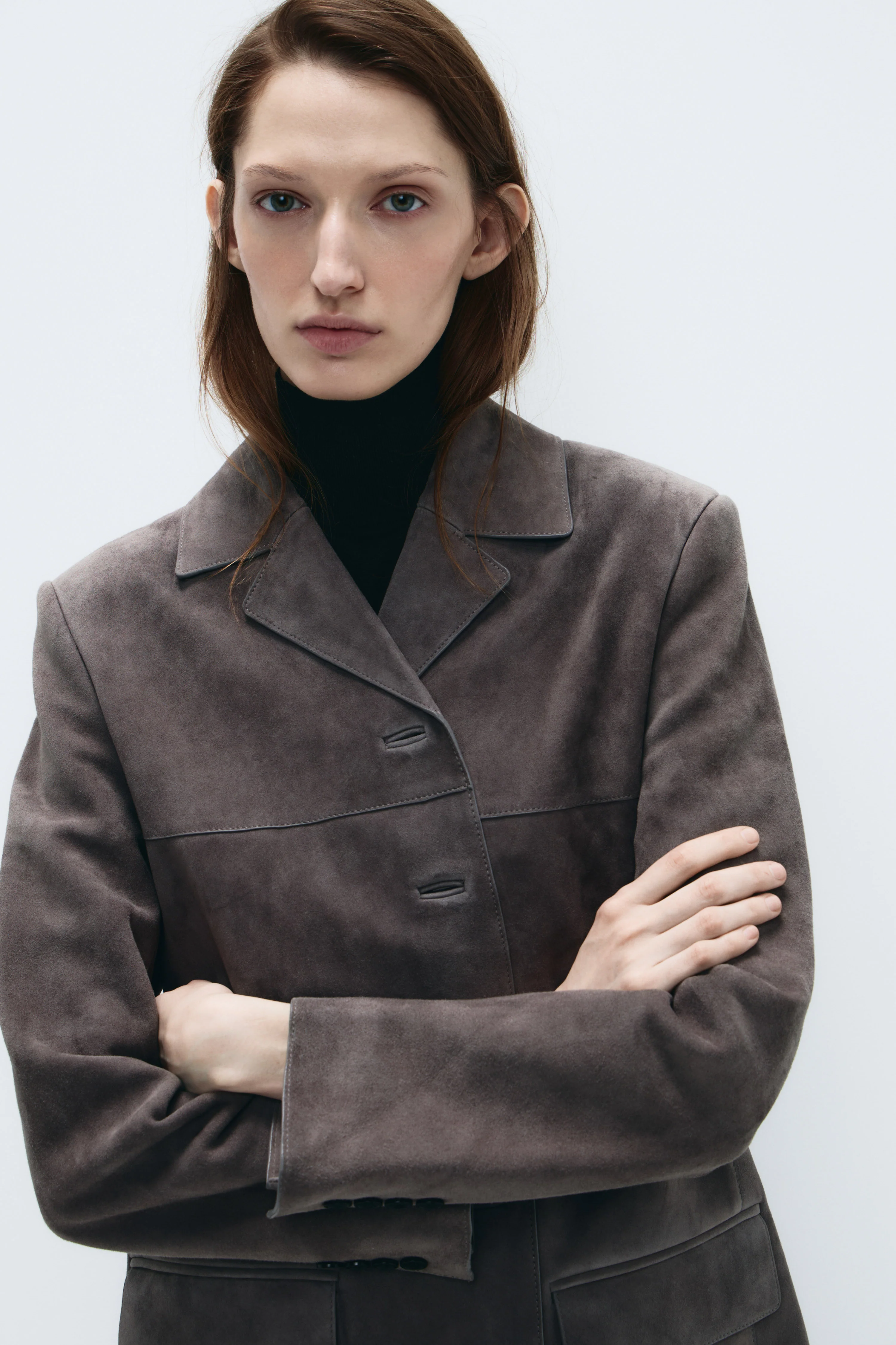 SUEDE OVERSIZE BLAZER - Image 3