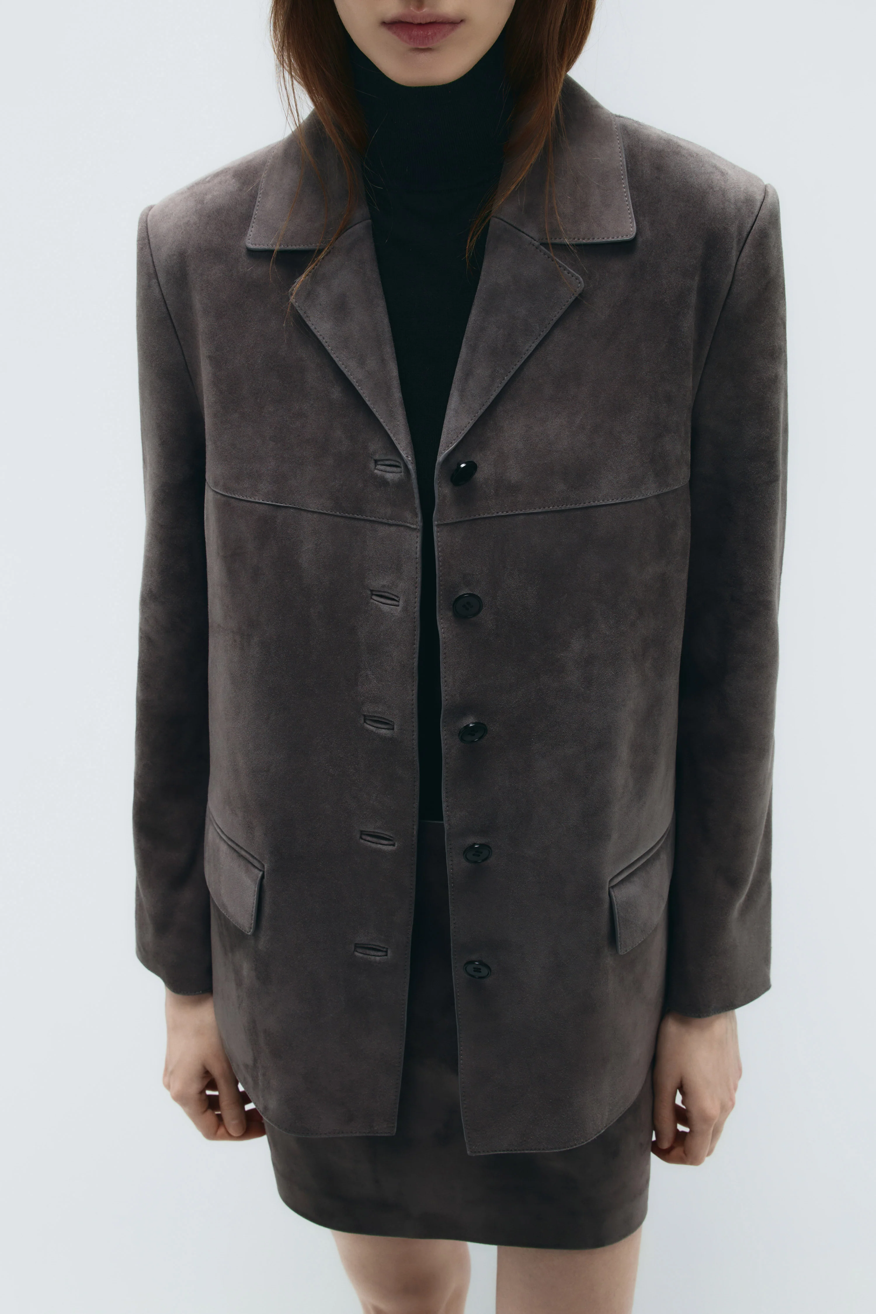 SUEDE OVERSIZE BLAZER - Image 4
