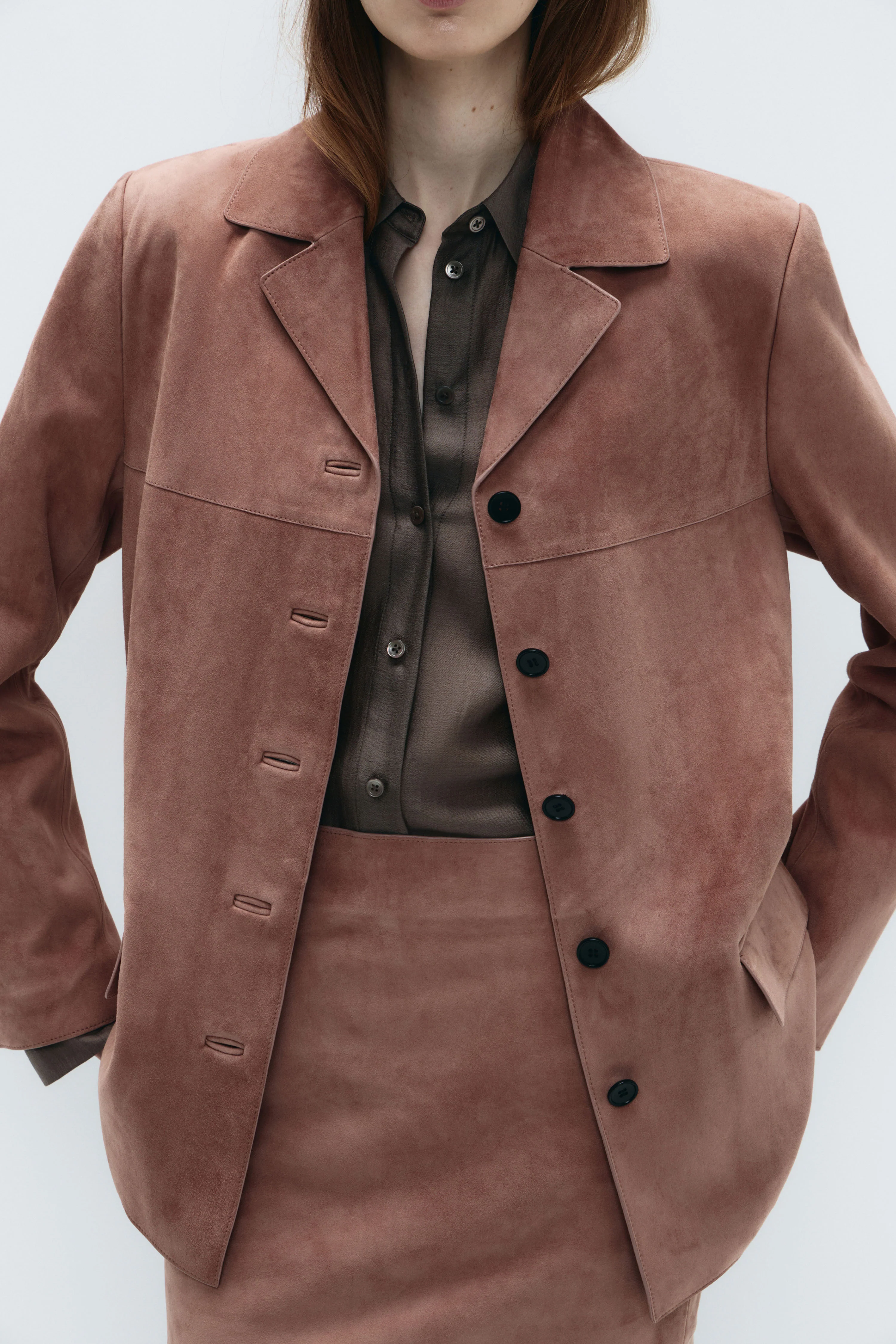 SUEDE OVERSIZE BLAZER - Image 4