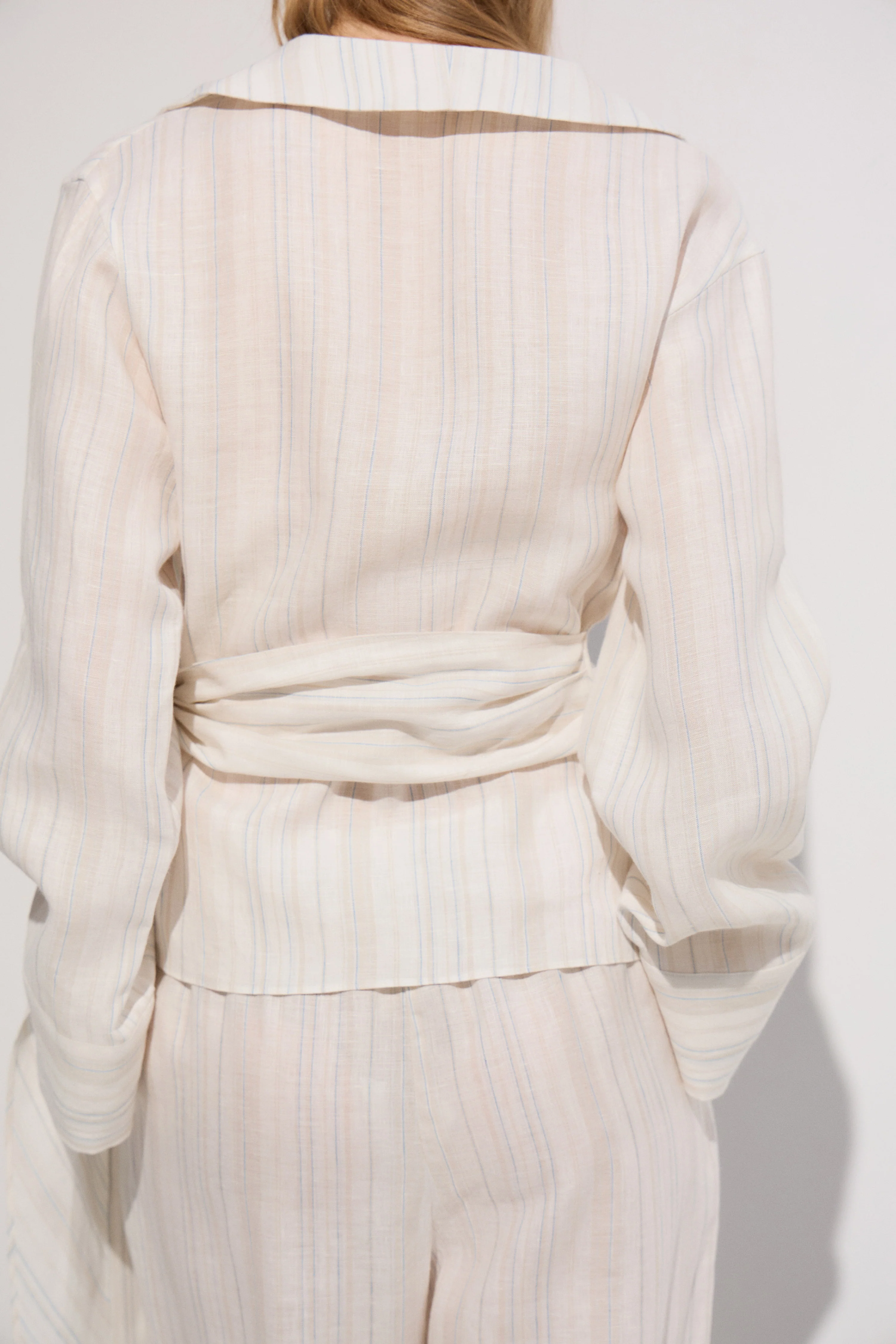 TIE-BELT LINEN SHIRT - Image 4