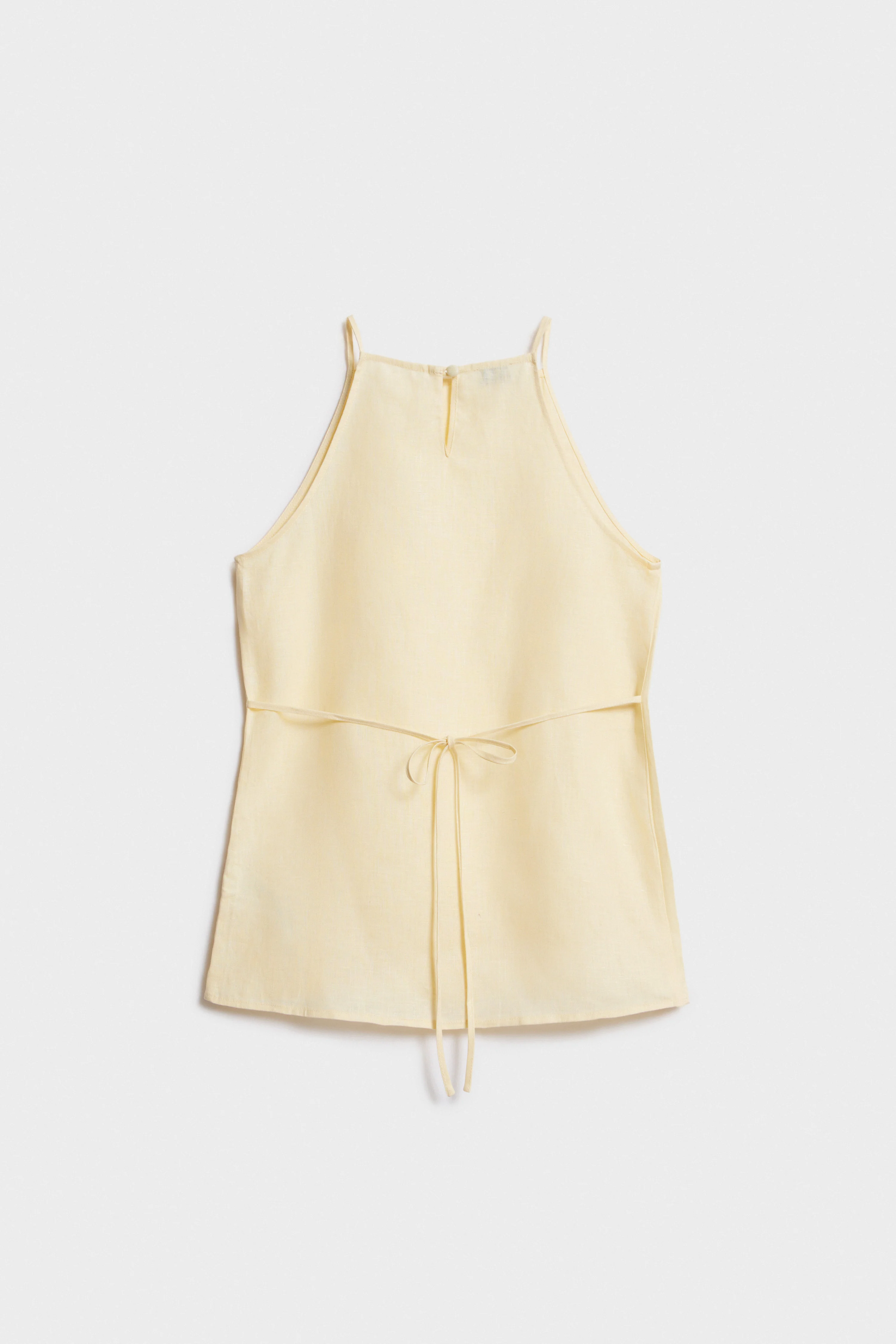 TIE-BELT LINEN TOP - Image 2