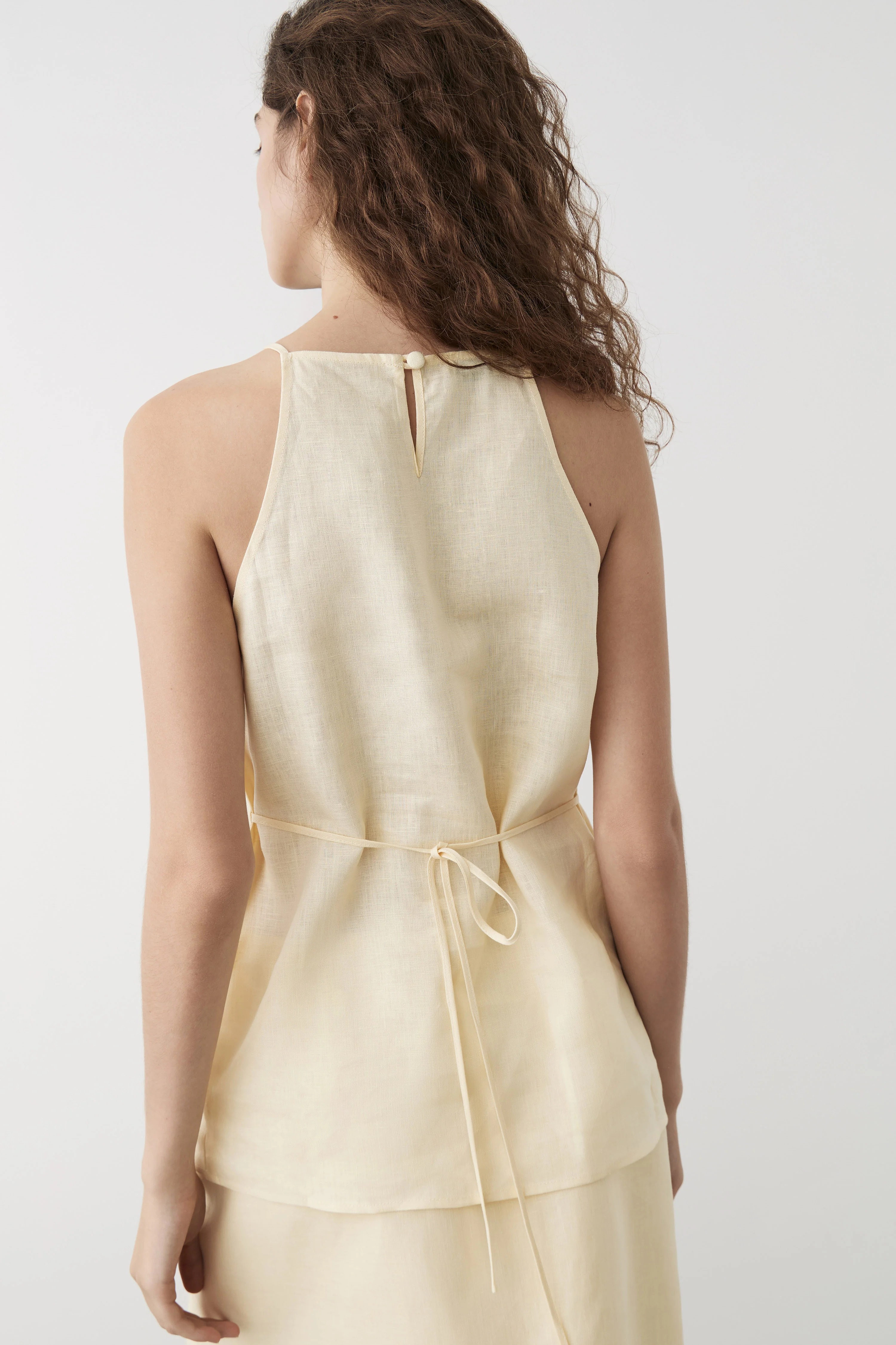 TIE-BELT LINEN TOP - Image 7