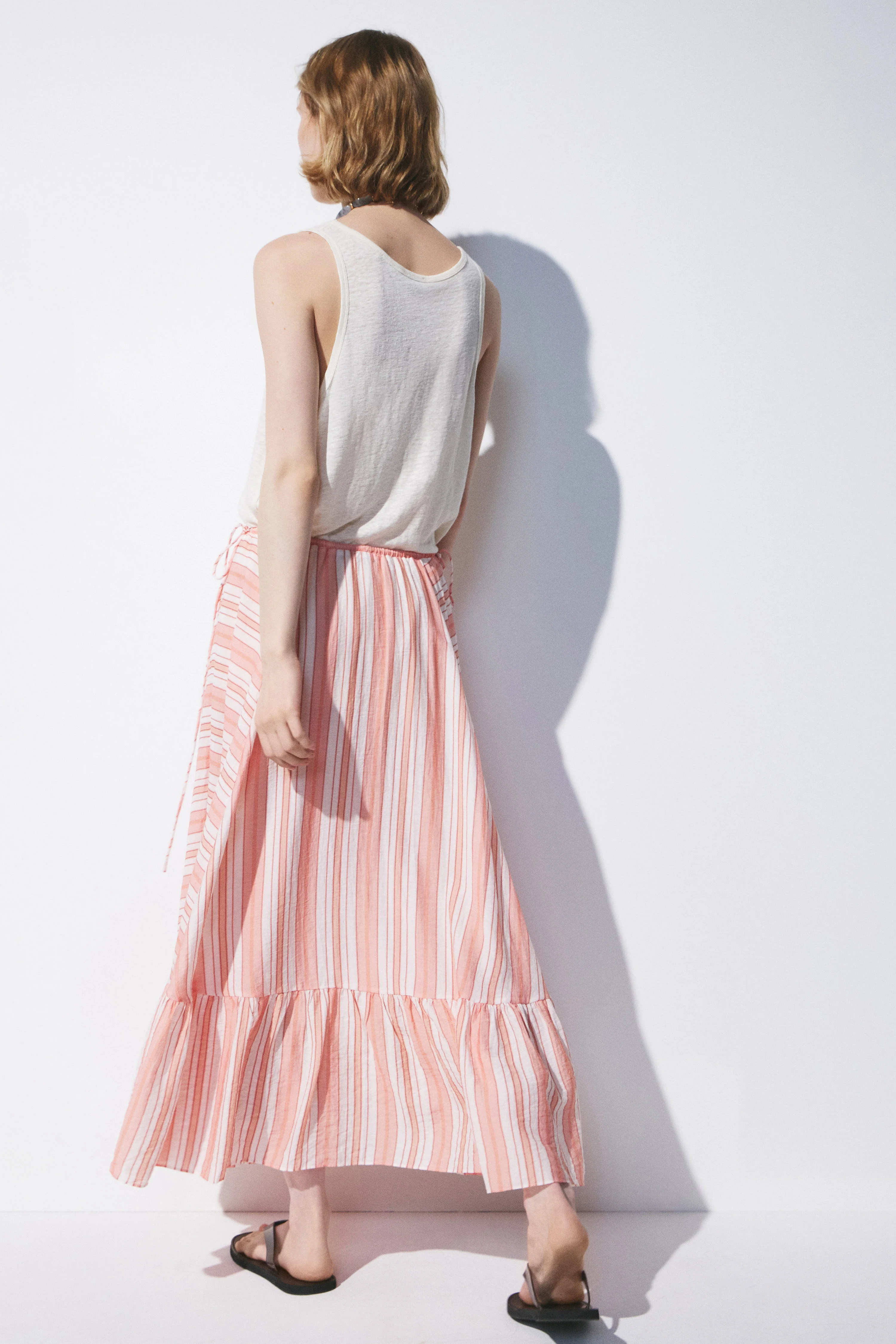 TIERED VISCOSE-LINEN SKIRT - Image 3
