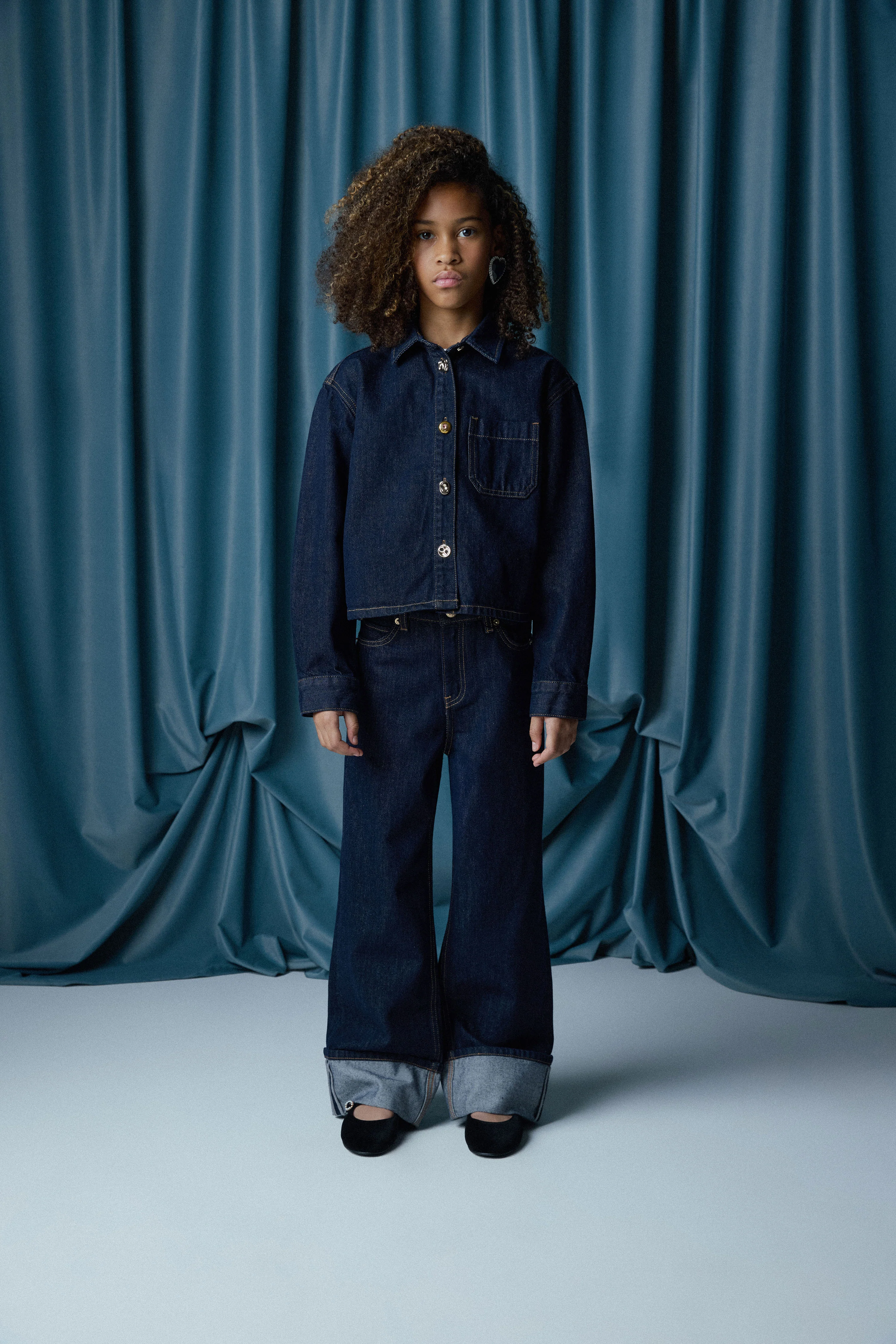 TURN-UP WIDE-LEG JEANS - Image 3