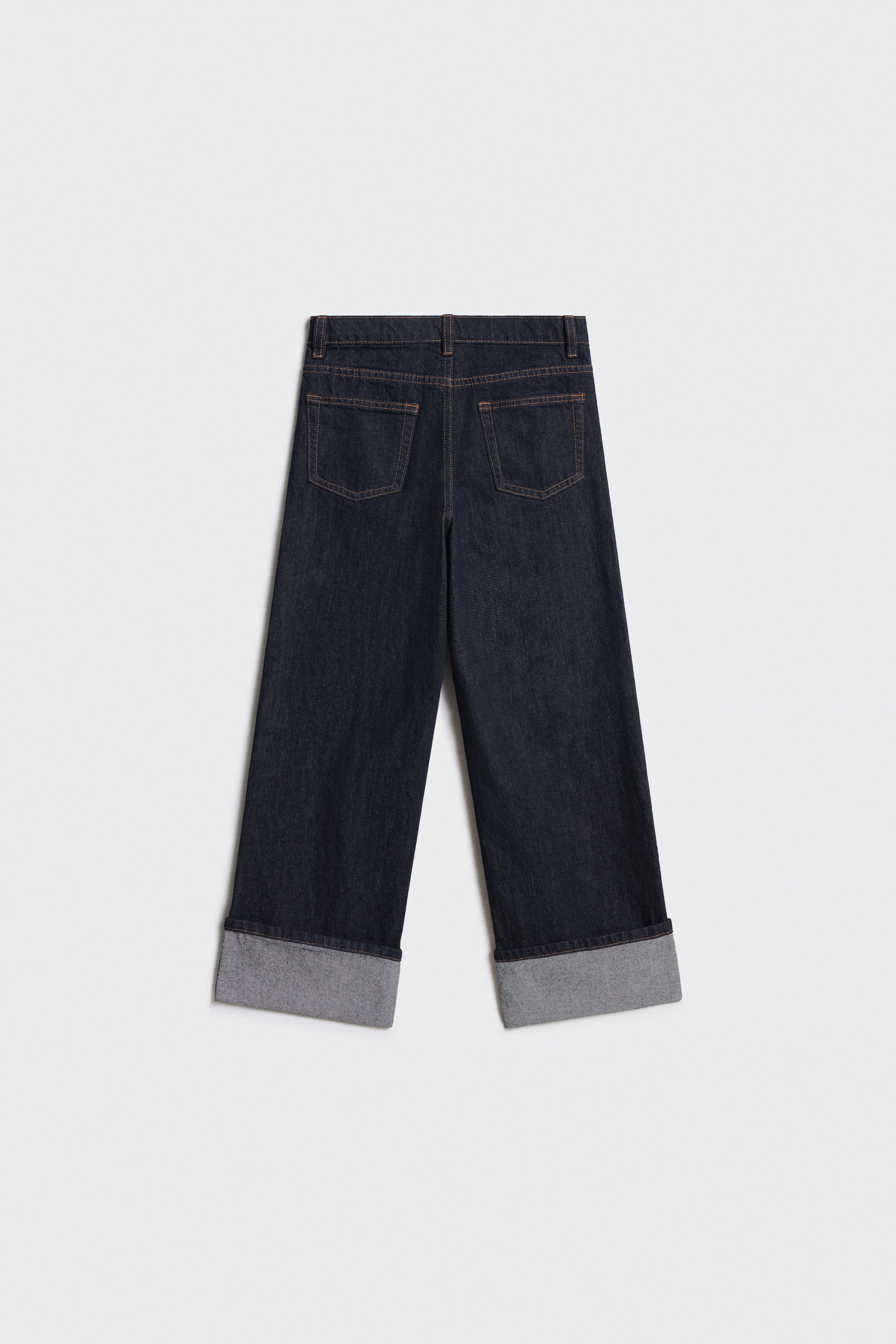 TURN-UP WIDE-LEG JEANS - Image 5