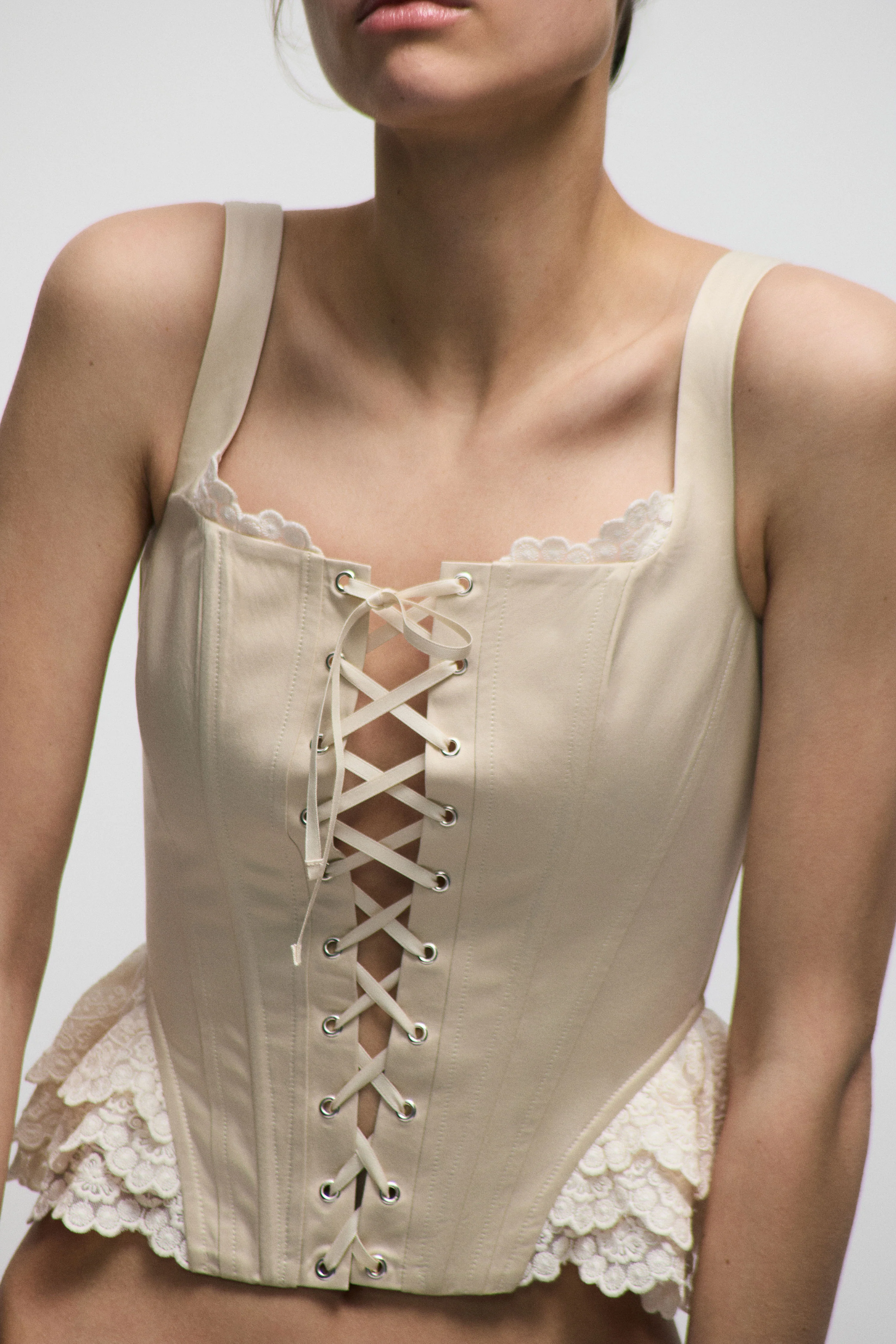 UNDERWIRED CORSET-STYLE COTTON TOP - Image 2