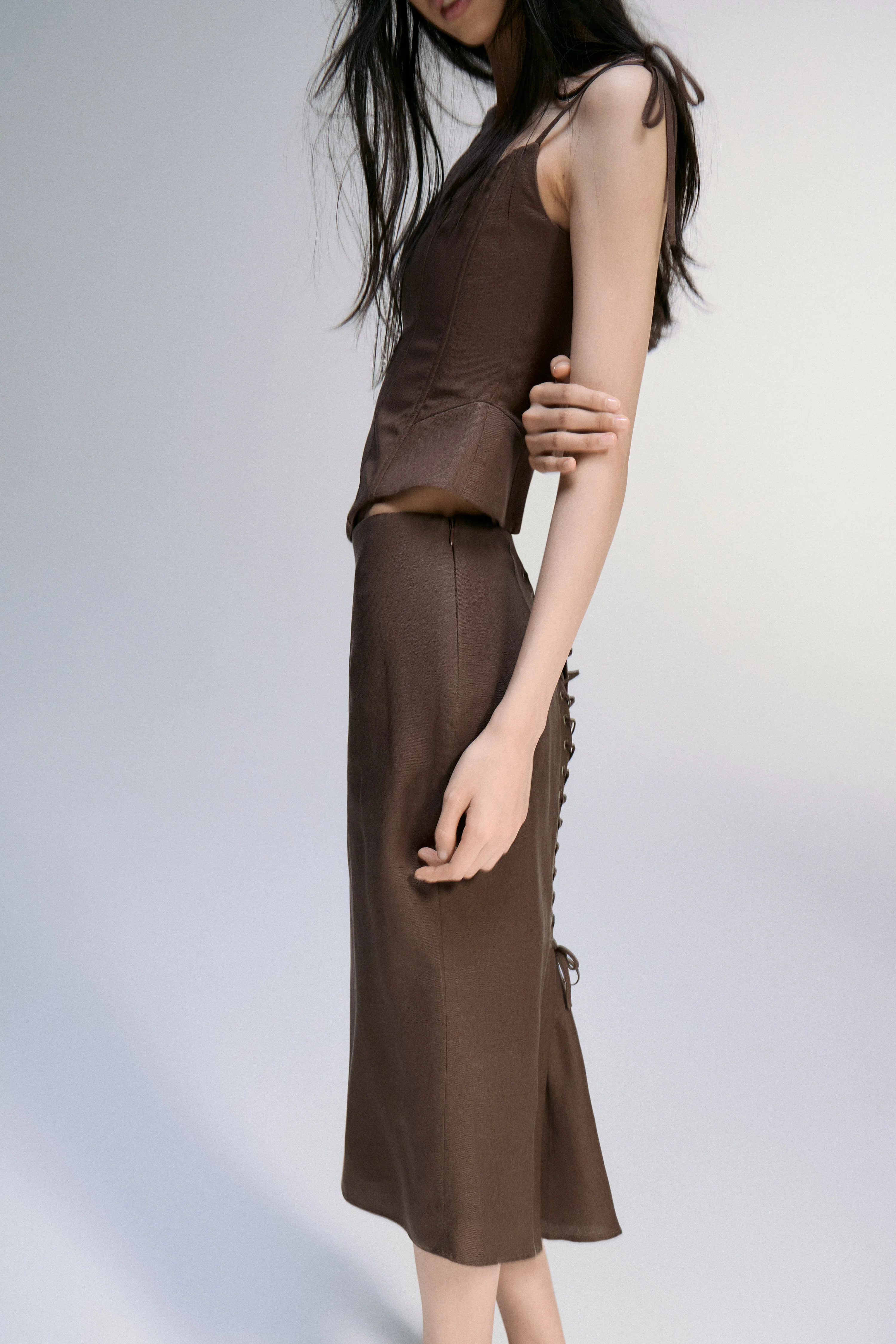 UNDERWIRED CORSET-STYLE LYOCELL-LINEN TOP - Image 3