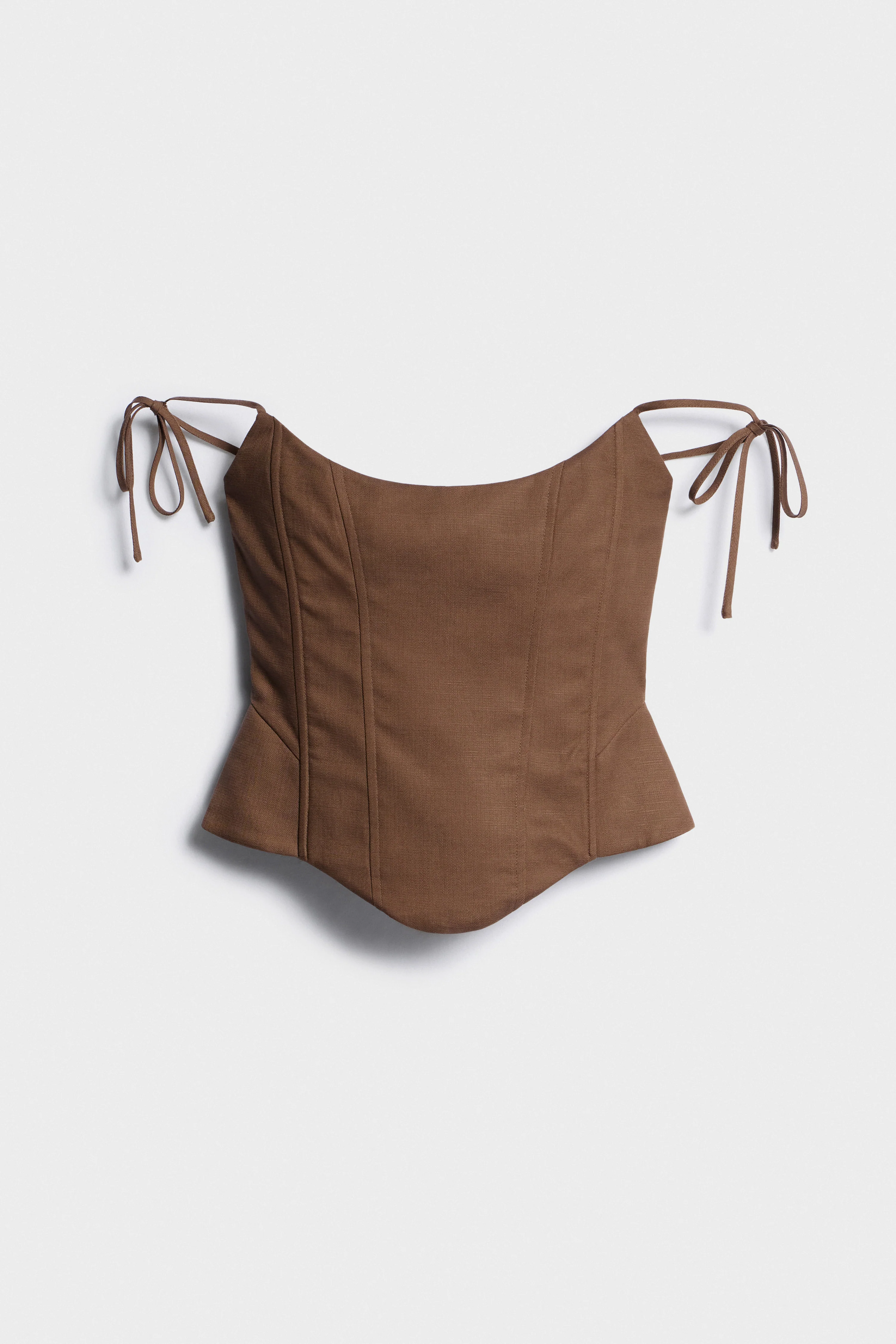 UNDERWIRED CORSET-STYLE LYOCELL-LINEN TOP - Image 5