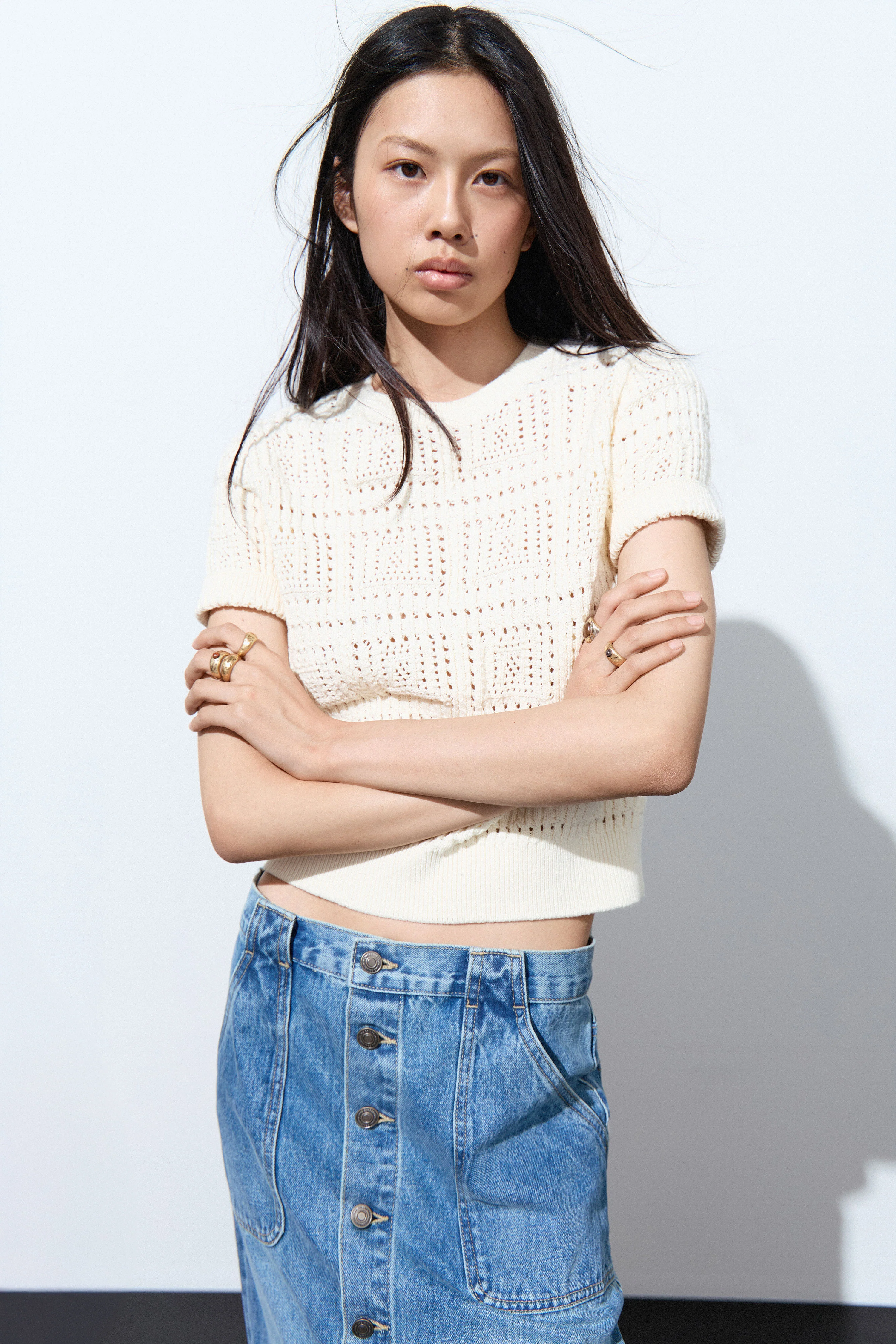 POINTELLE-KNIT COTTON SWEATER - Image 3