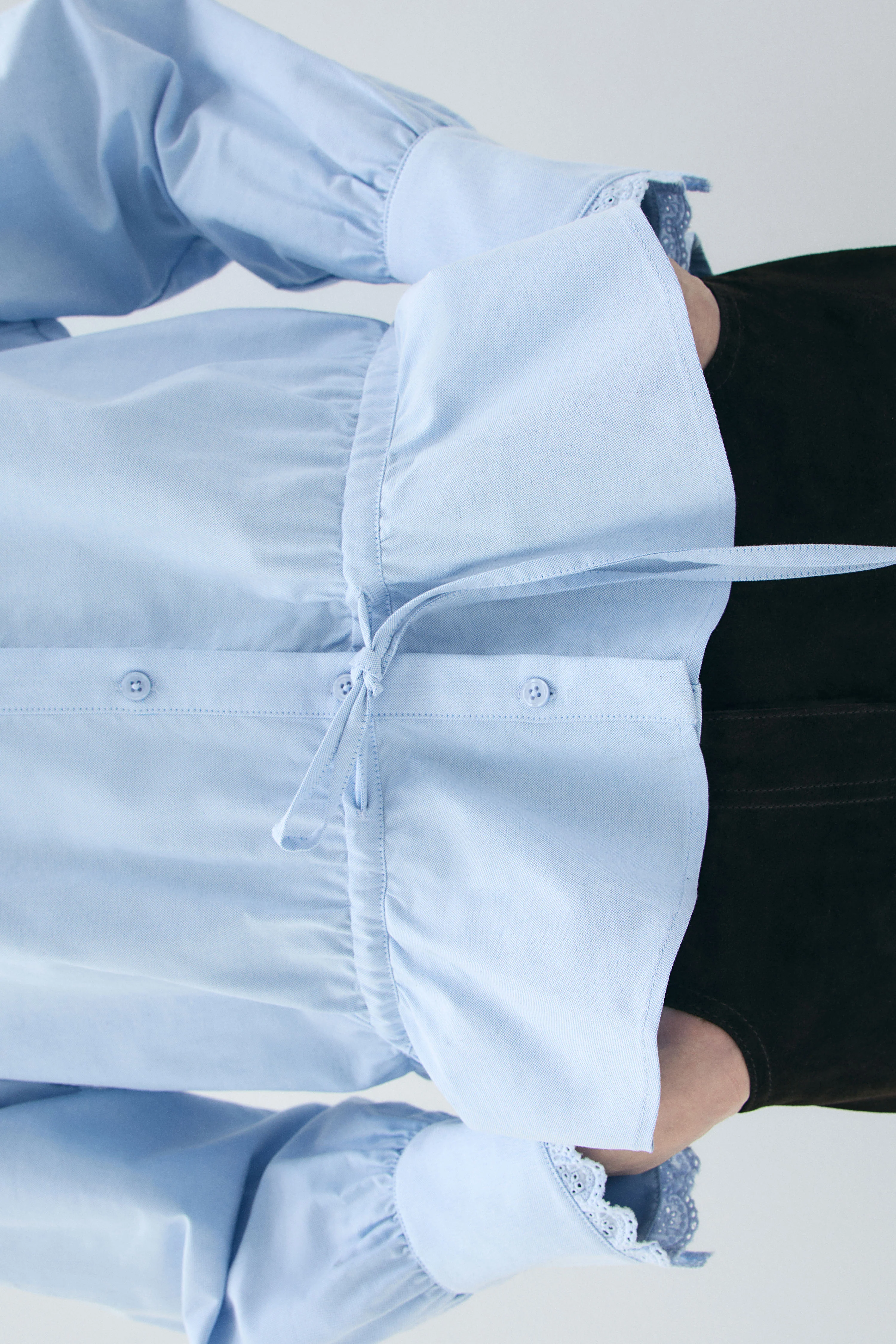 FRILL-TRIMMED COTTON BLOUSE - Image 3