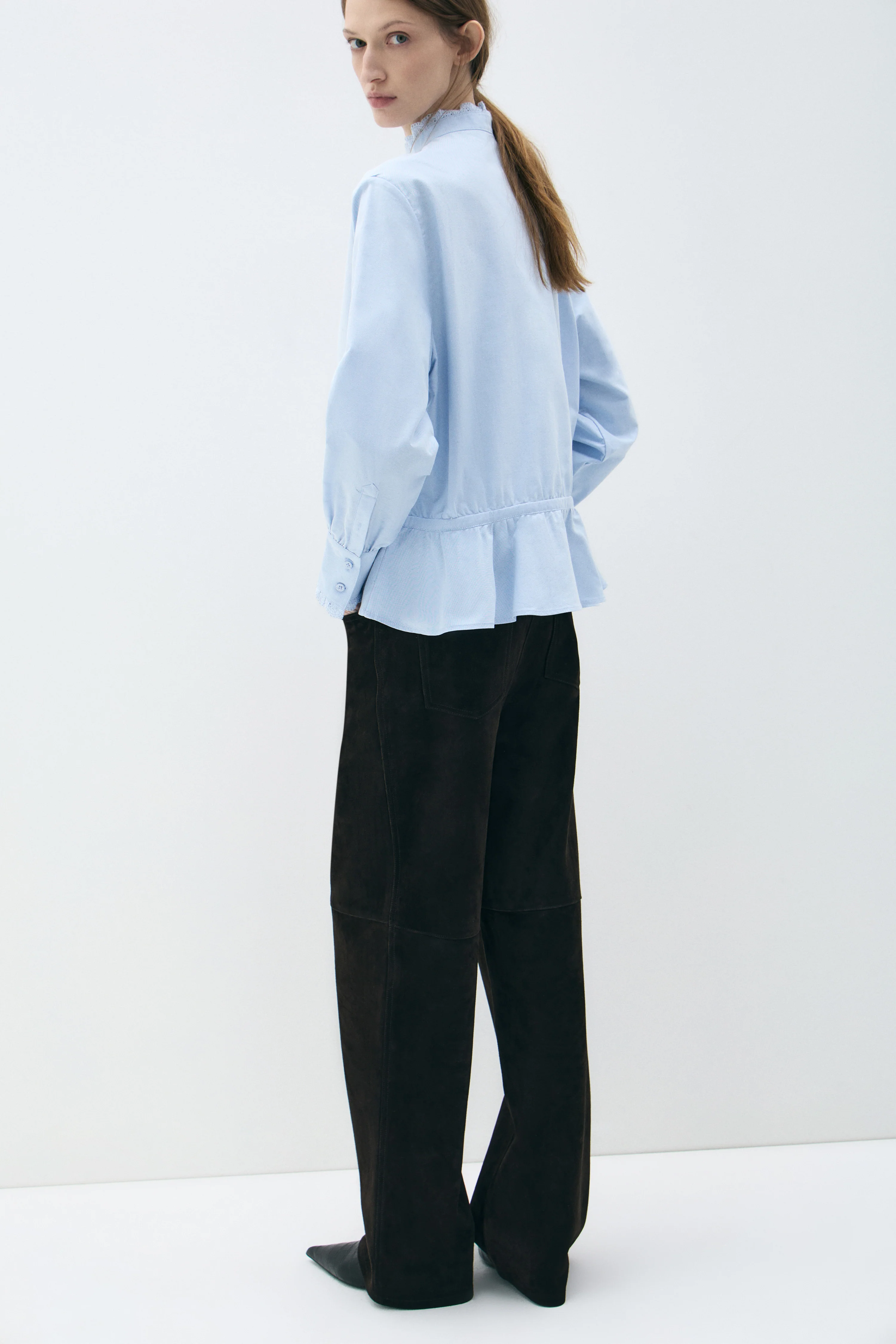 FRILL-TRIMMED COTTON BLOUSE - Image 4