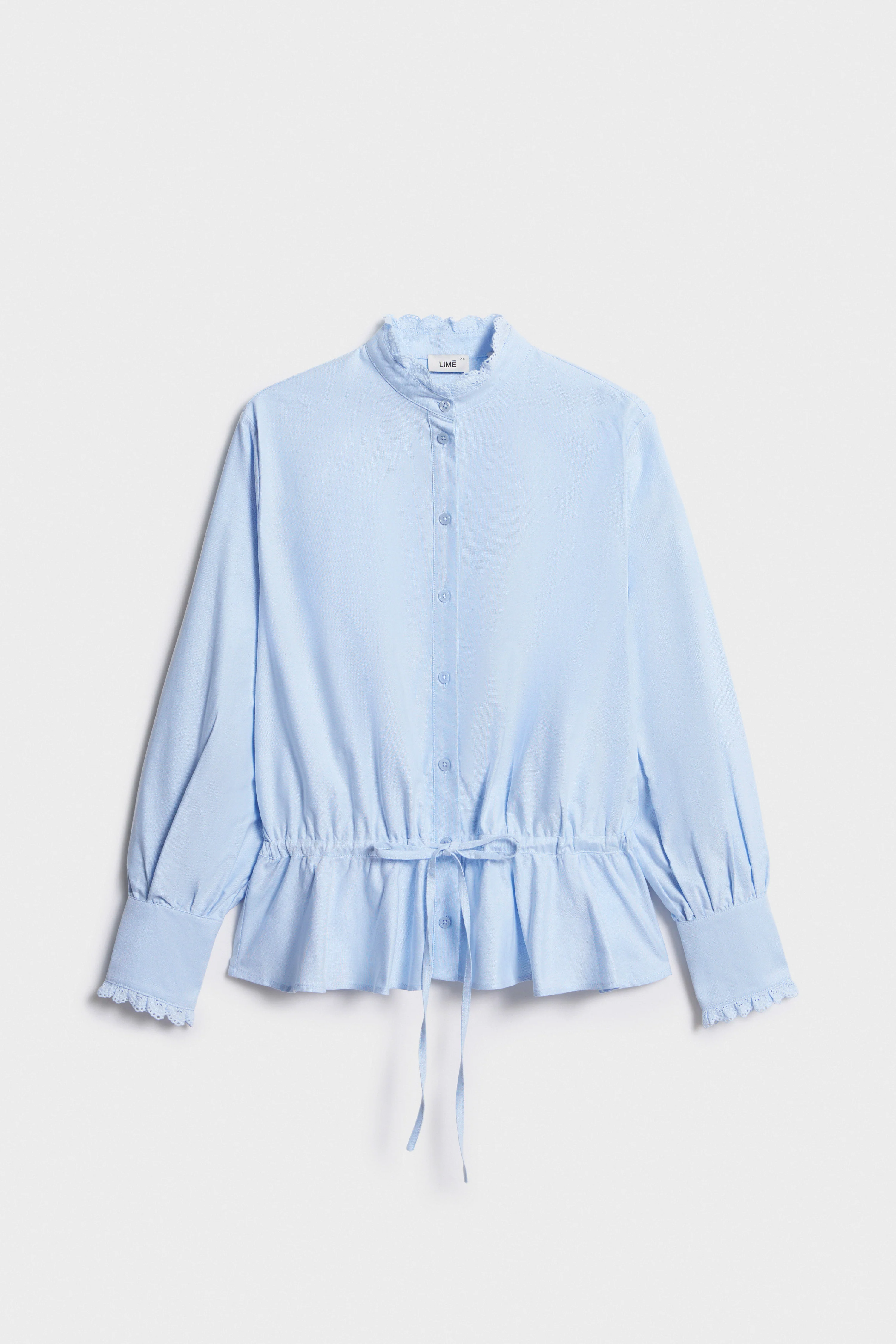 FRILL-TRIMMED COTTON BLOUSE - Image 5