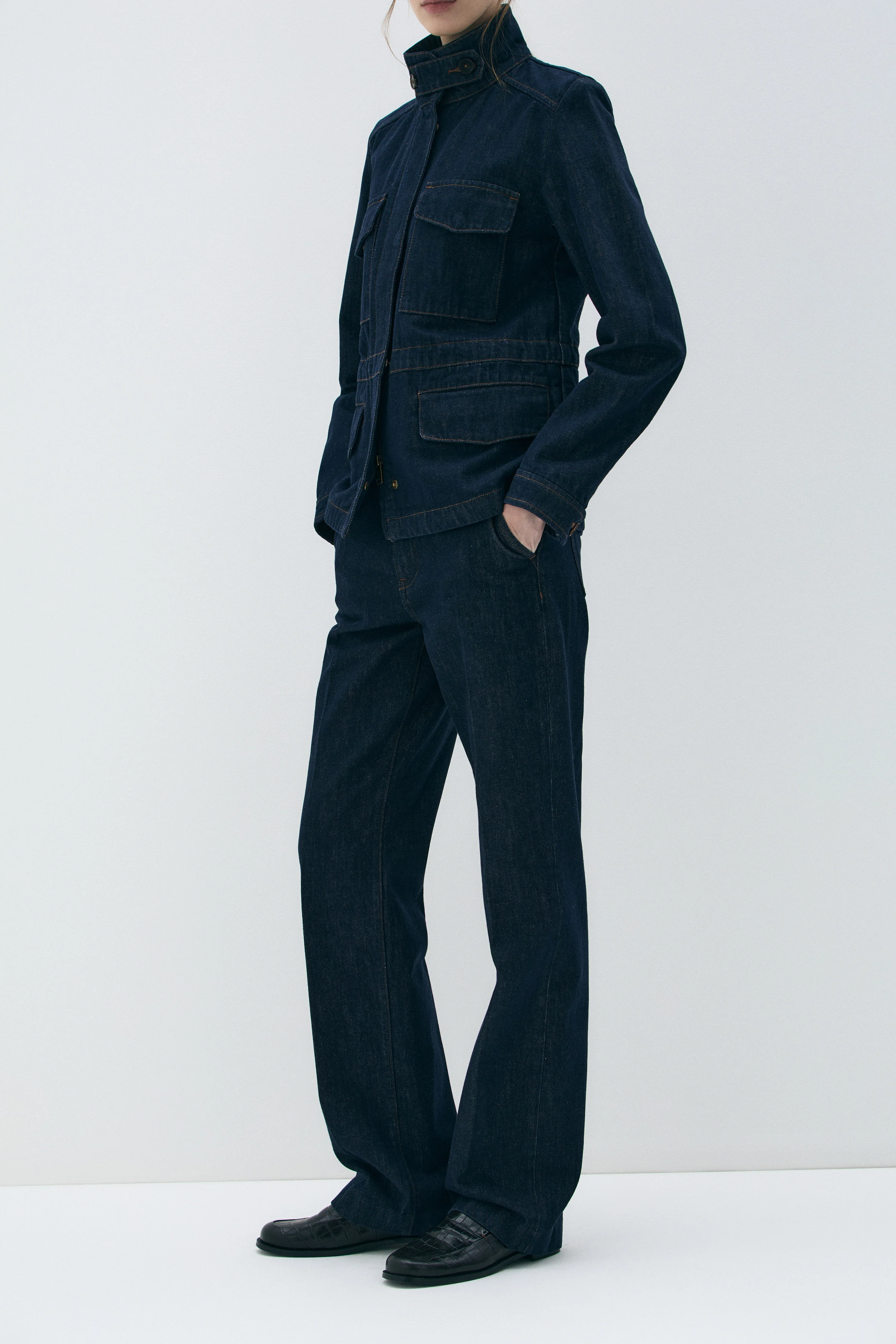PRESSED CREASE STRAIGHT JEANS - Image 4