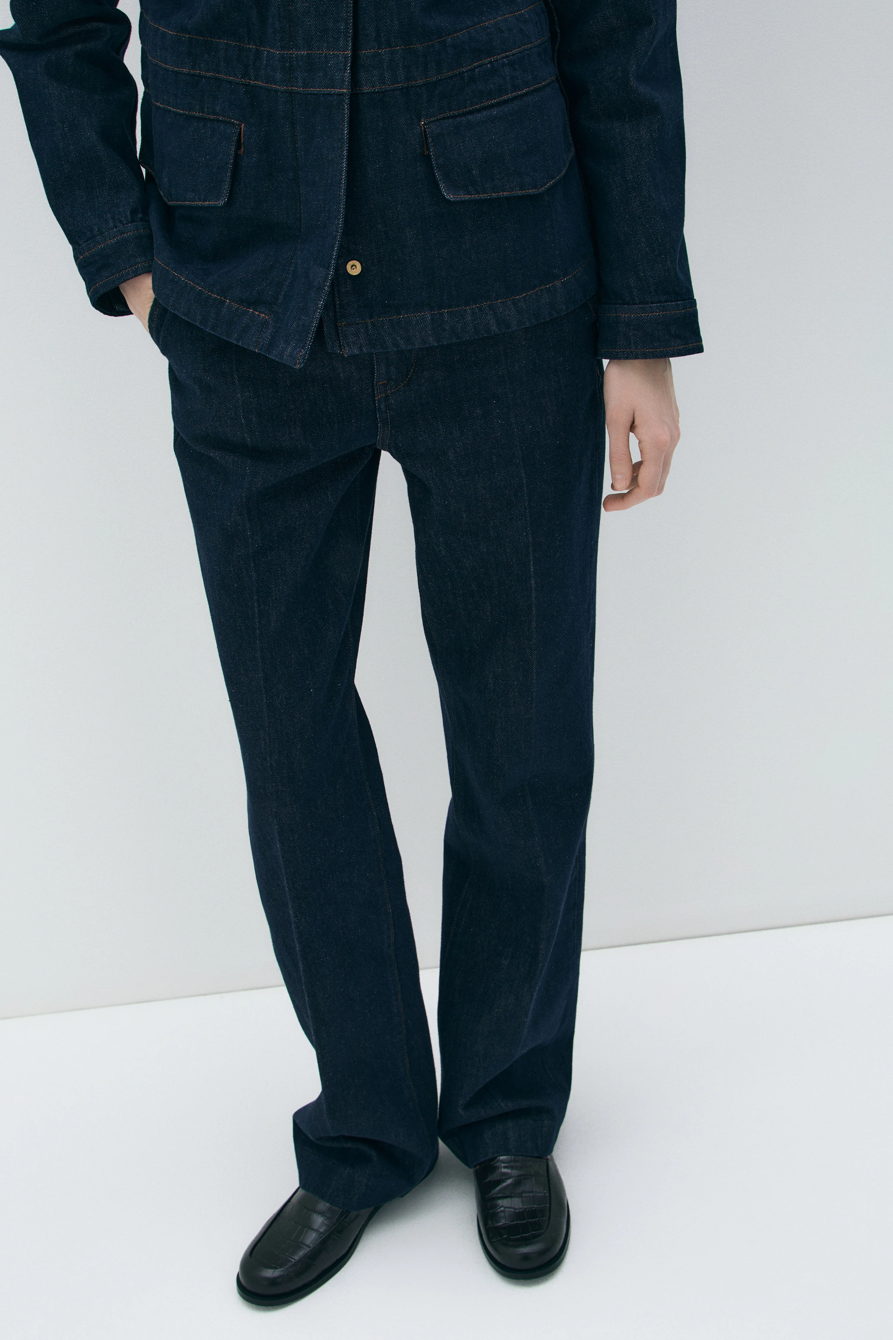 PRESSED CREASE STRAIGHT JEANS - Image 5