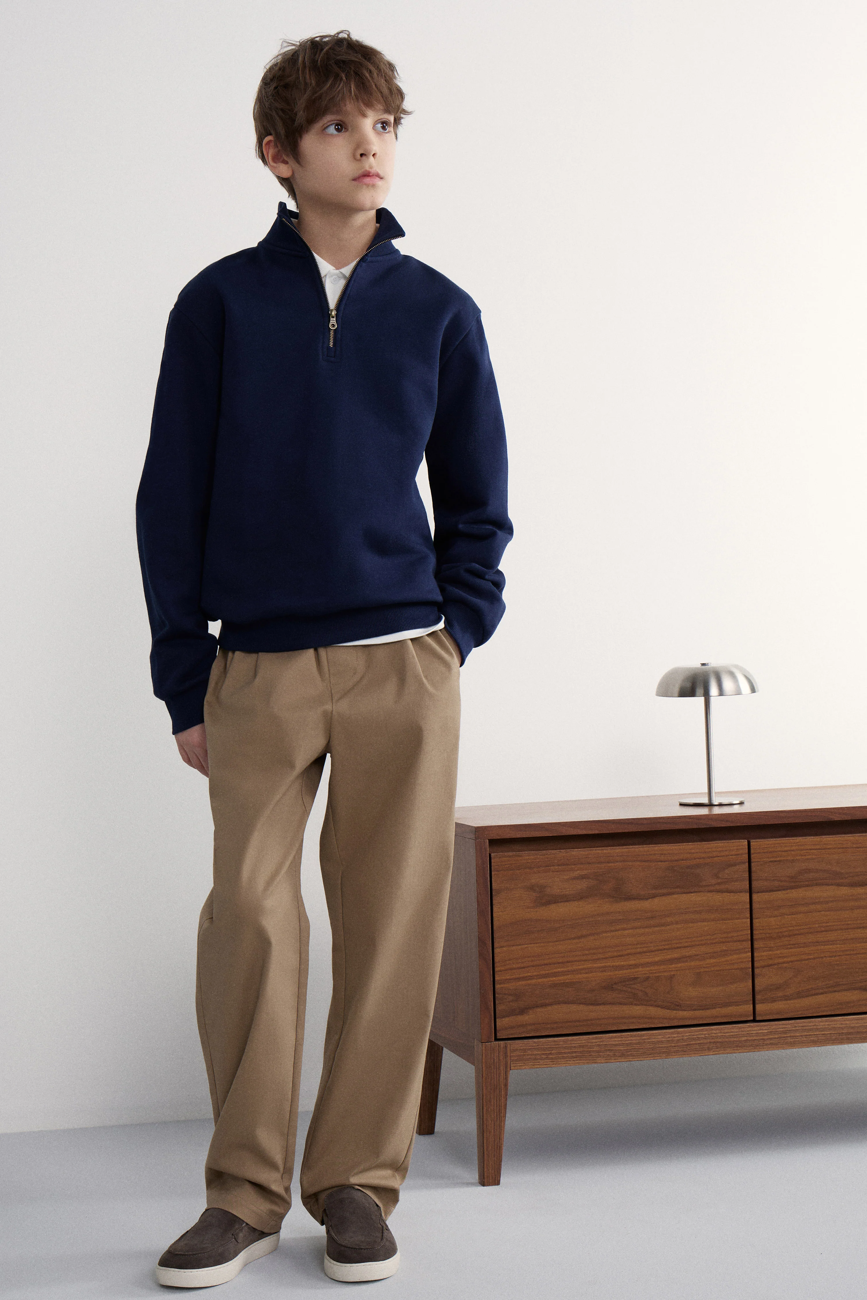 STRAIGHT-FIT COTTON TROUSERS