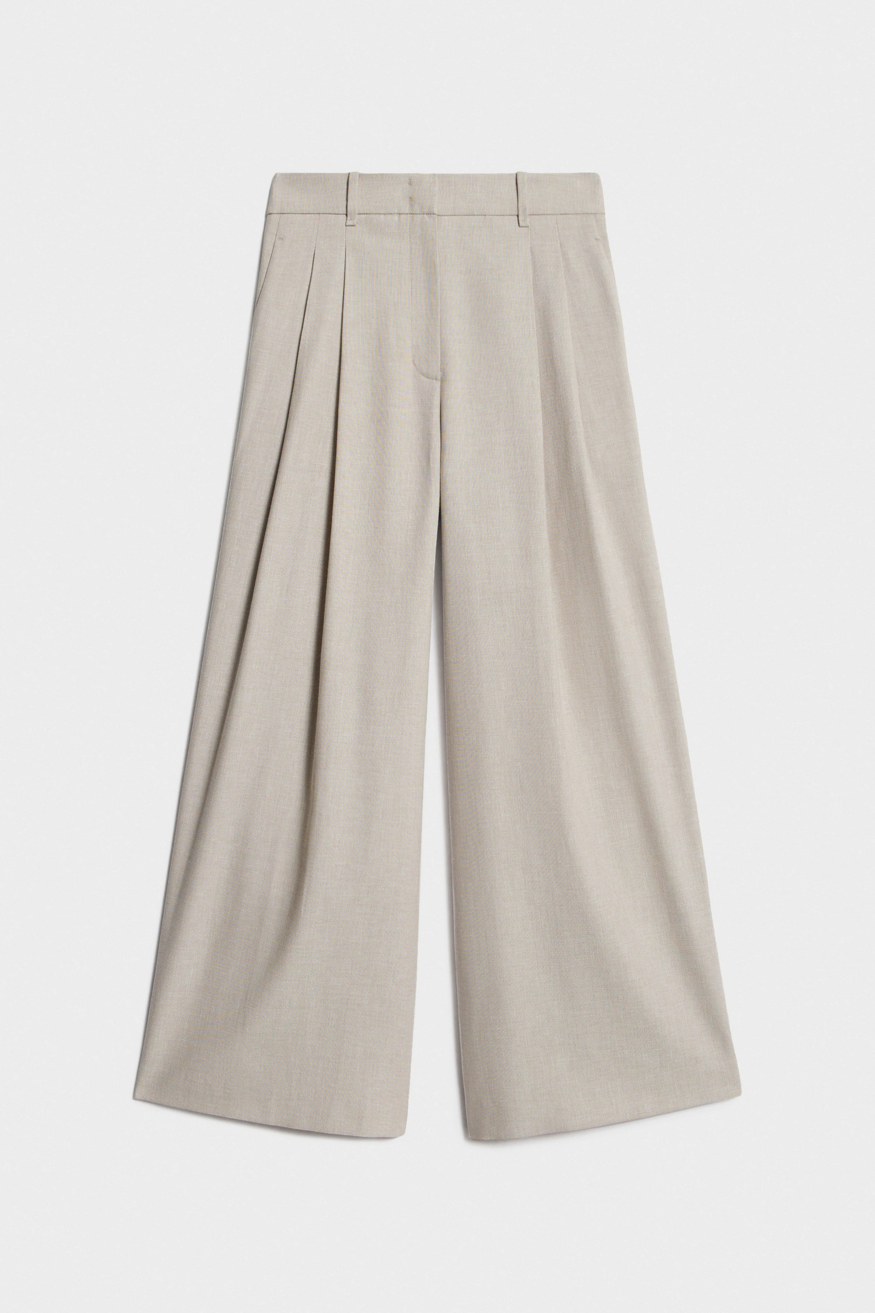 PLEAT-FRONT WIDE-LEG TROUSERS - Image 6