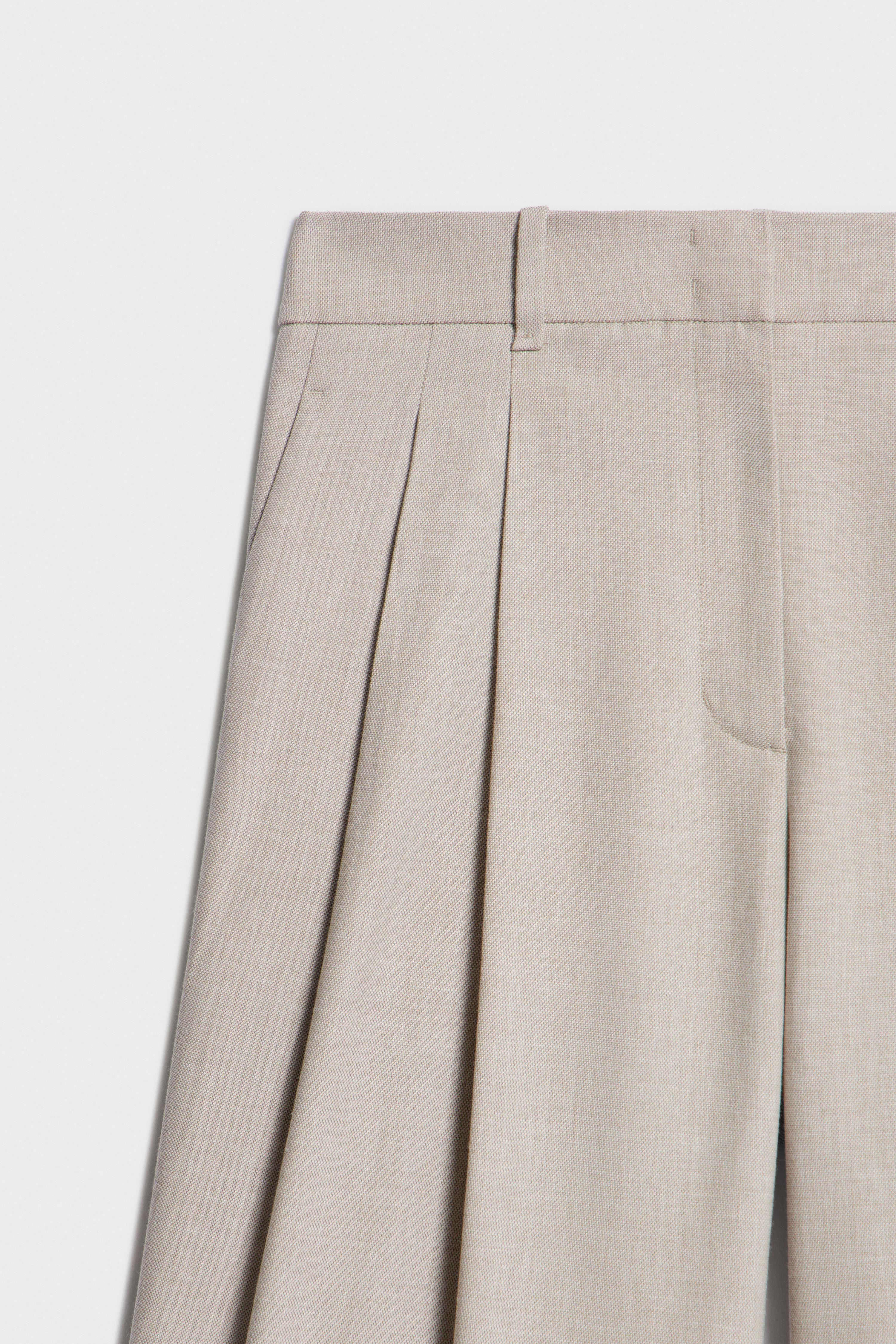 PLEAT-FRONT WIDE-LEG TROUSERS - Image 8