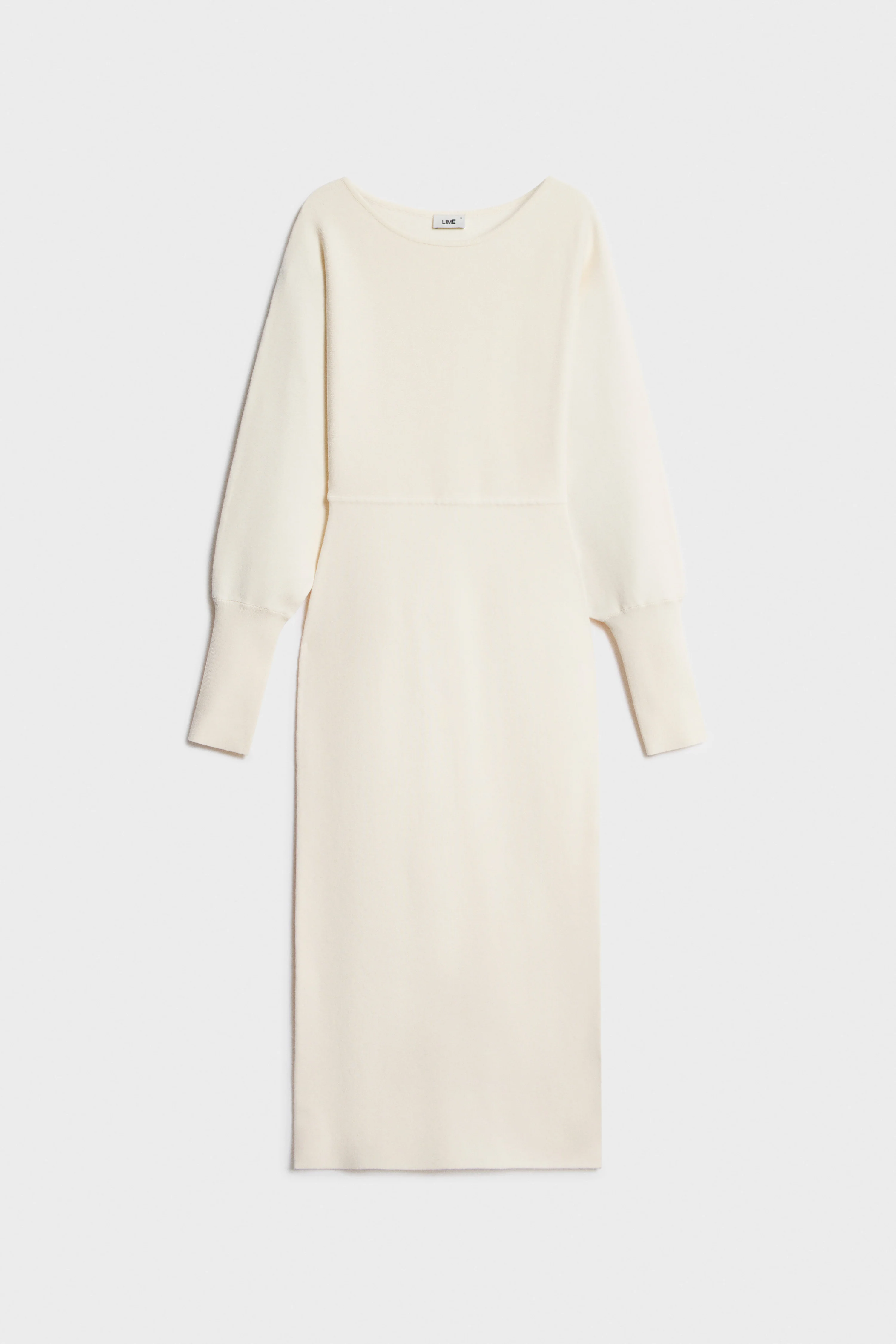 FINE-KNIT BATWING SLEEVE MIDI DRESS - Image 4
