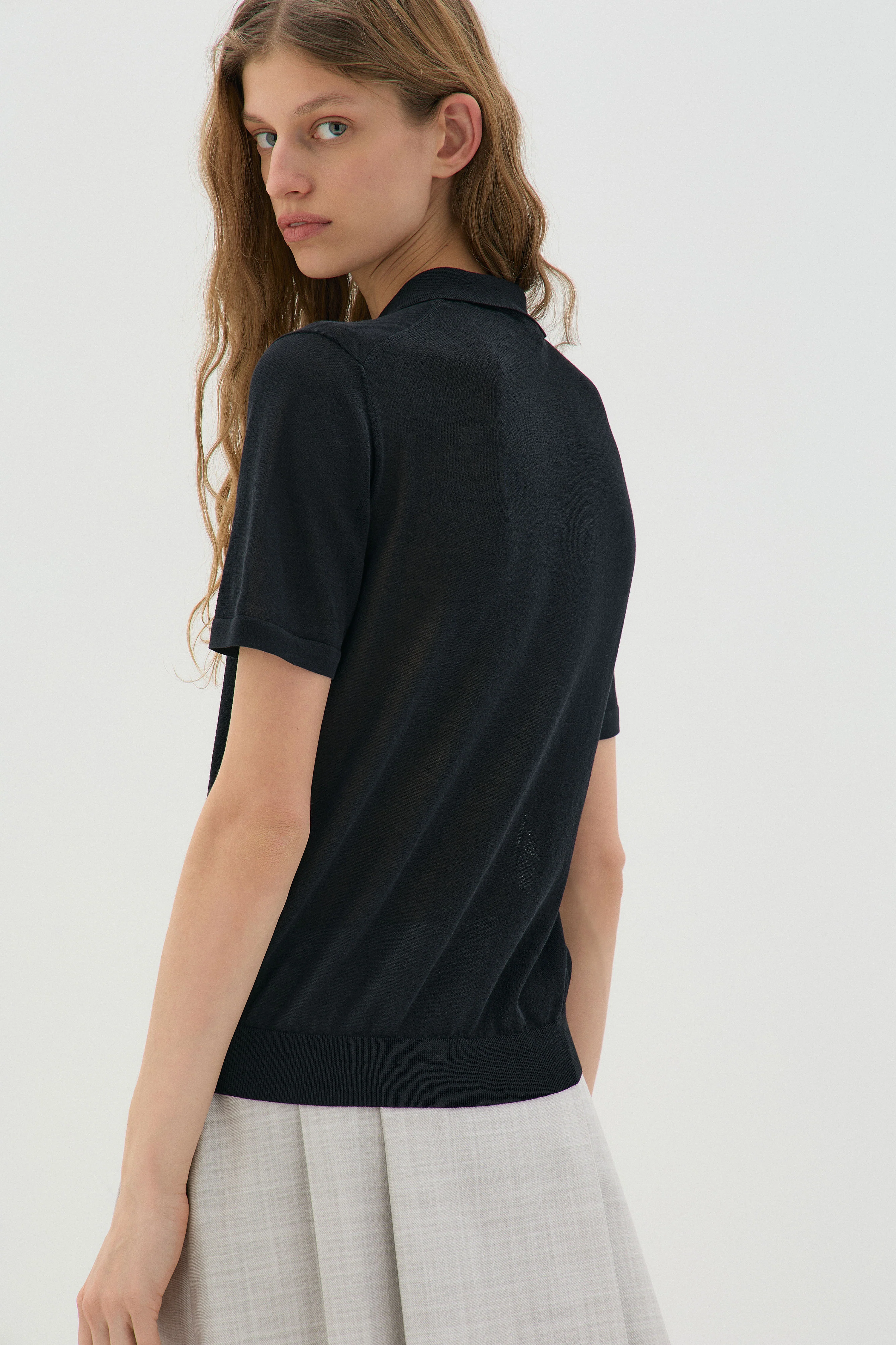 FINE-KNIT POLO SWEATER - Image 3