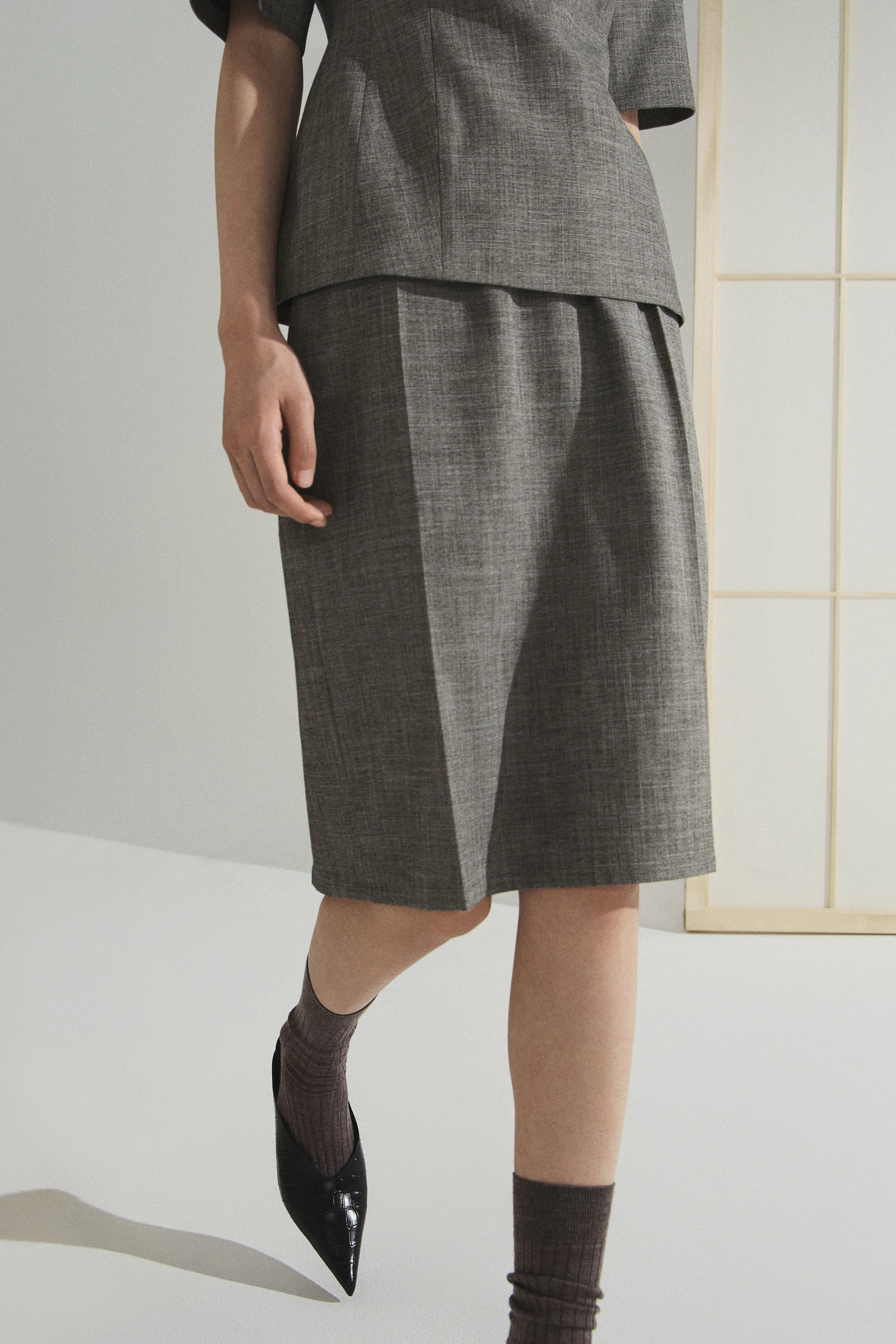 PICOT-TRIMMED MIDI SKIRT - Image 3