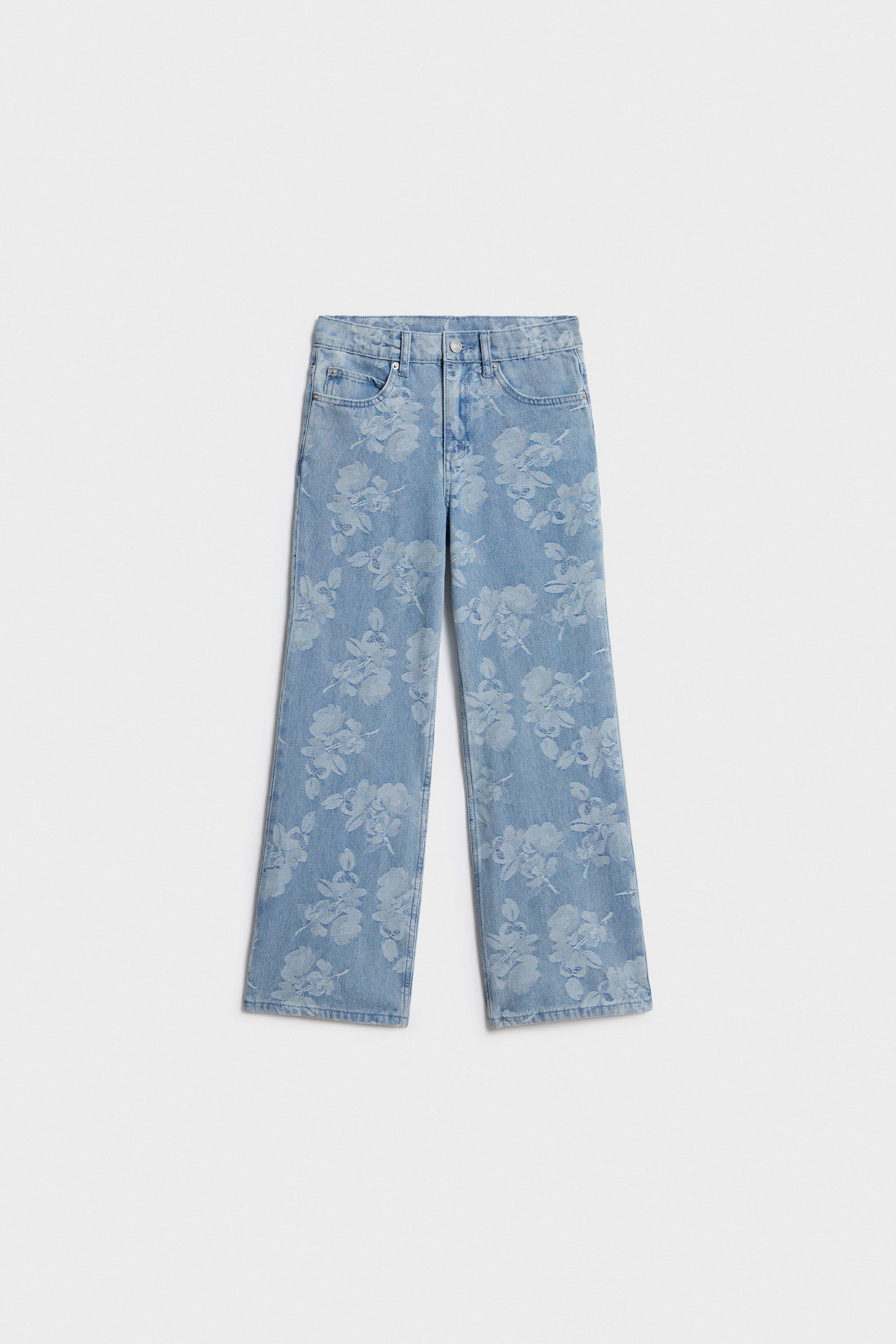 FLORAL-MOTIF WIDE LEG JEANS - Image 4