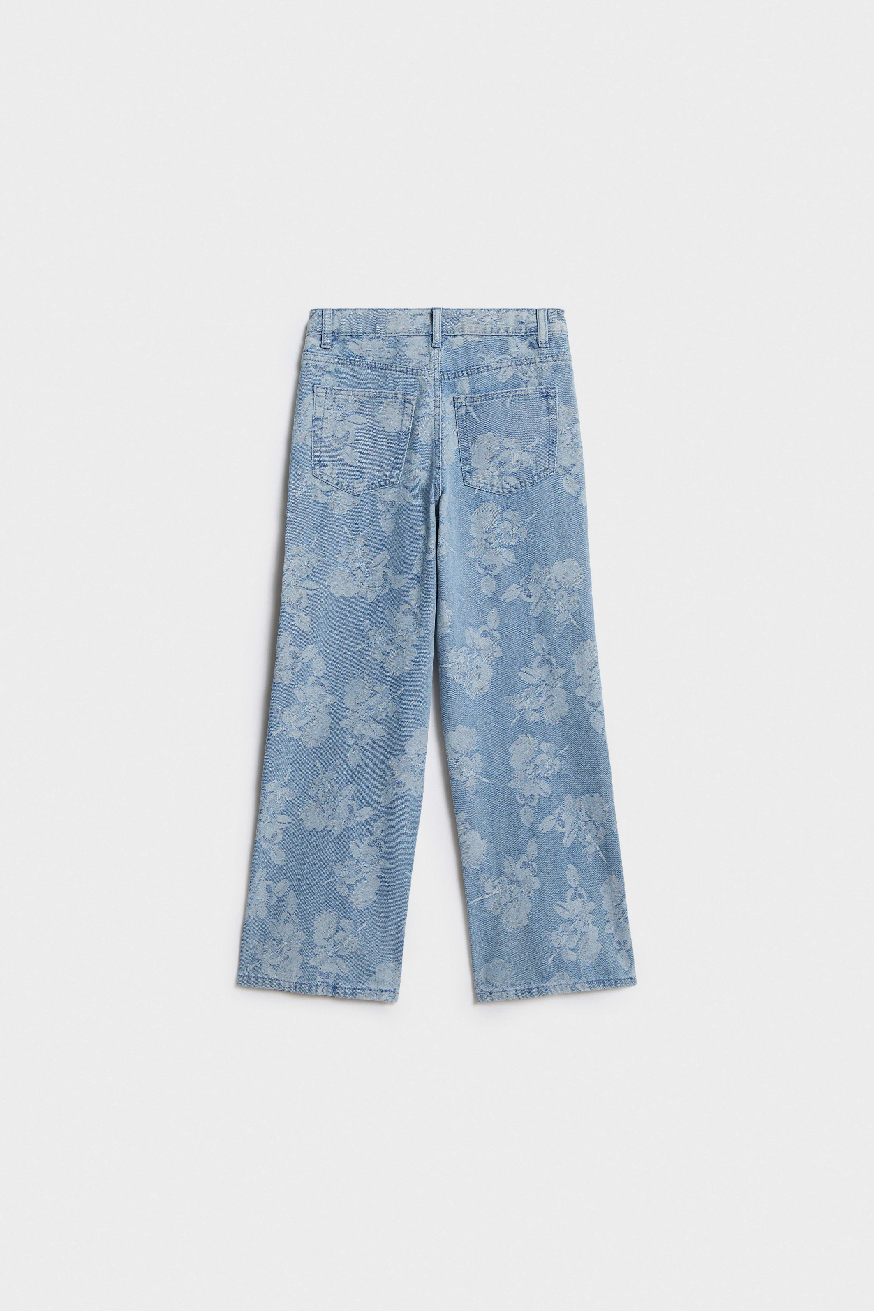 FLORAL-MOTIF WIDE LEG JEANS - Image 5