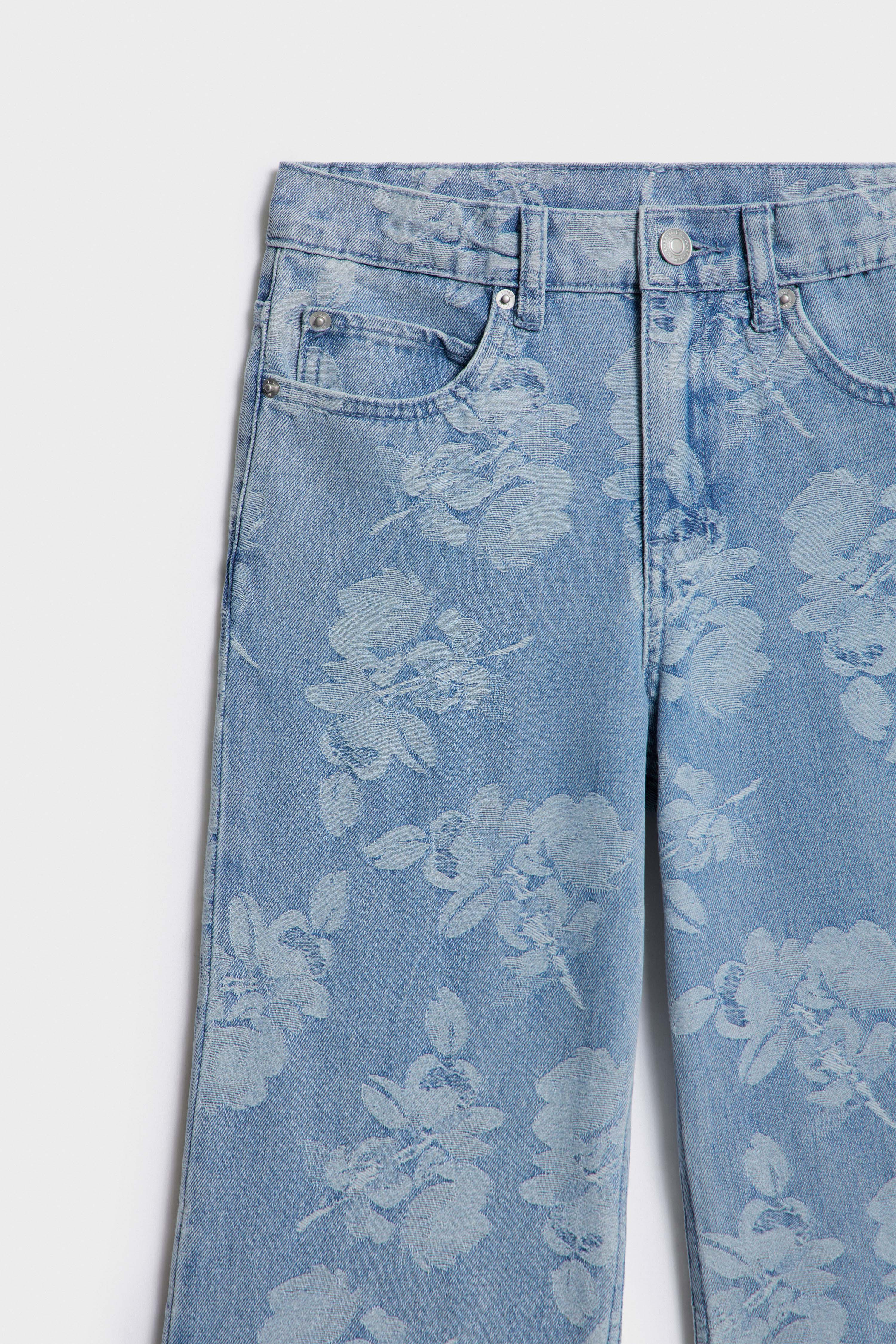 FLORAL-MOTIF WIDE LEG JEANS - Image 6