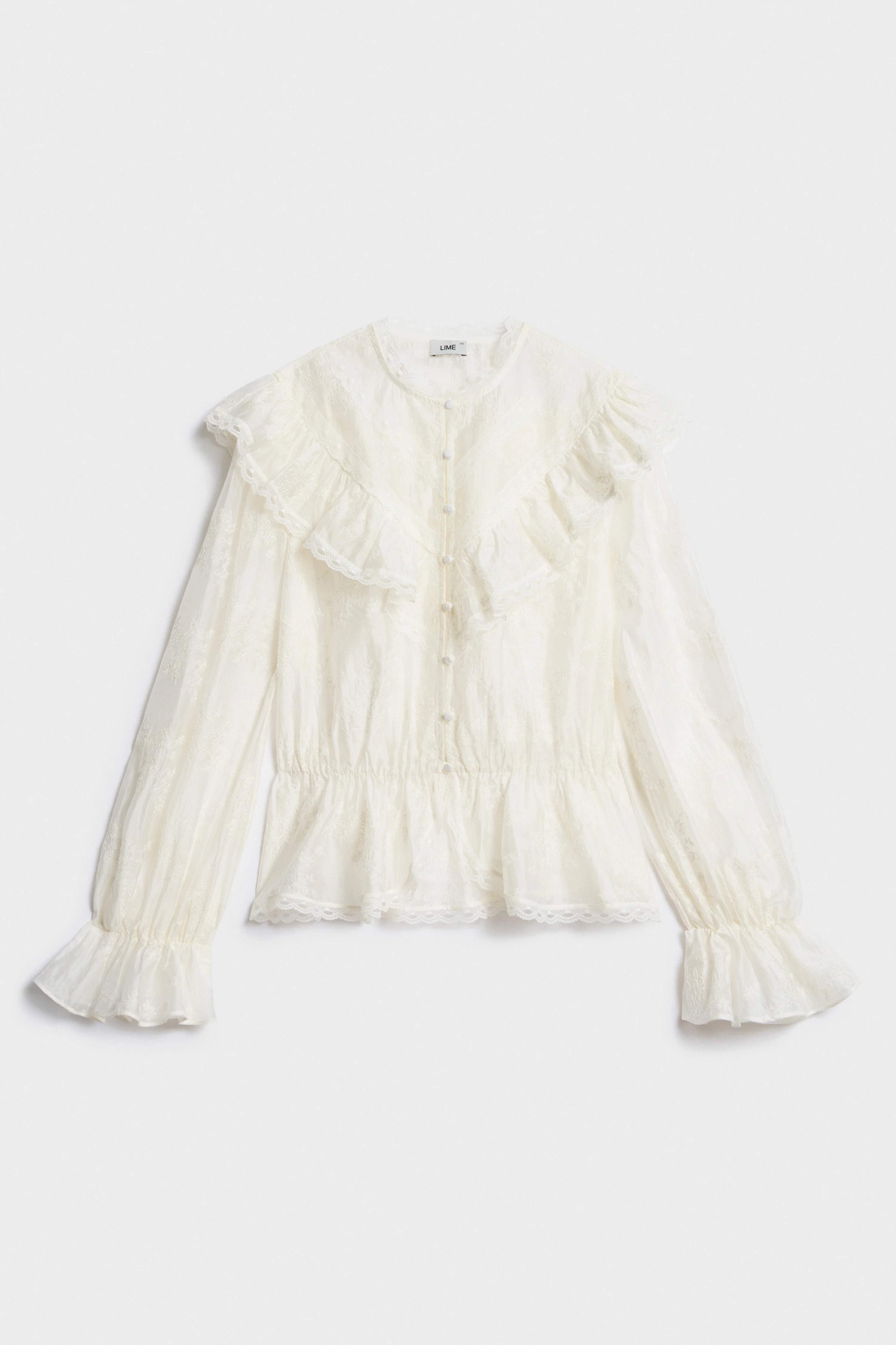 JACQUARD-WEAVE SHEER BLOUSE - Image 5