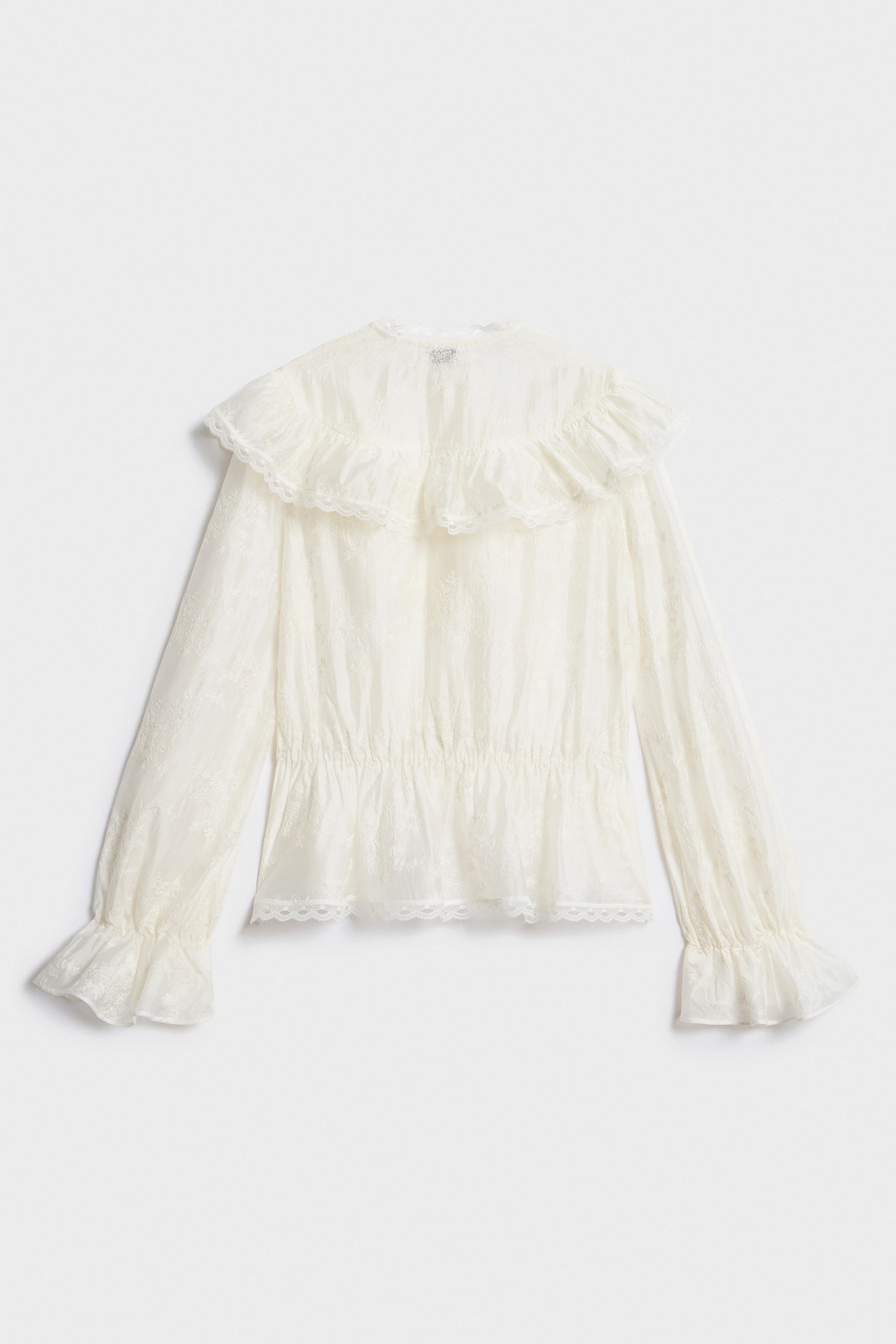 JACQUARD-WEAVE SHEER BLOUSE - Image 6