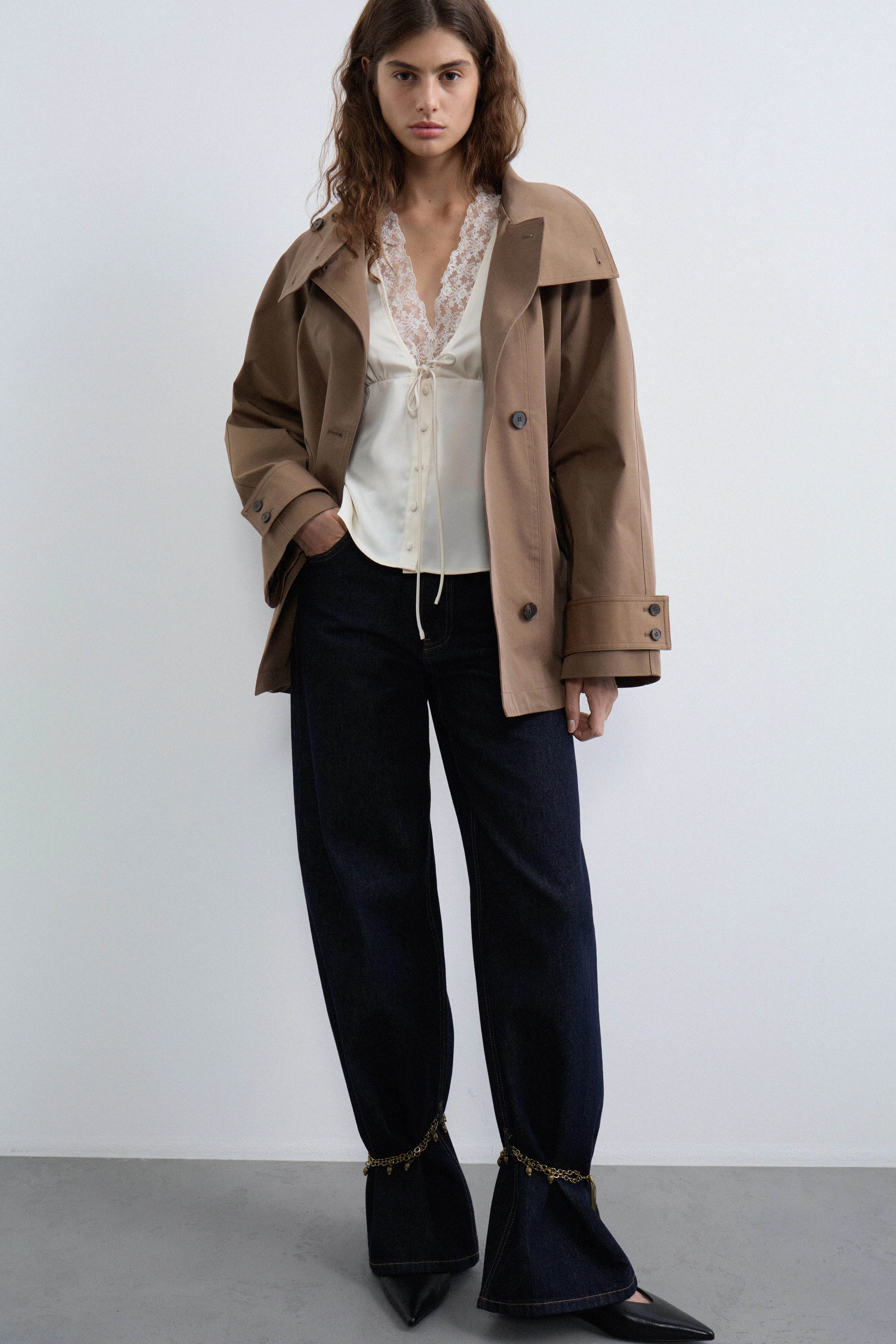 SATIN AND LACE BLOUSE - Image 4