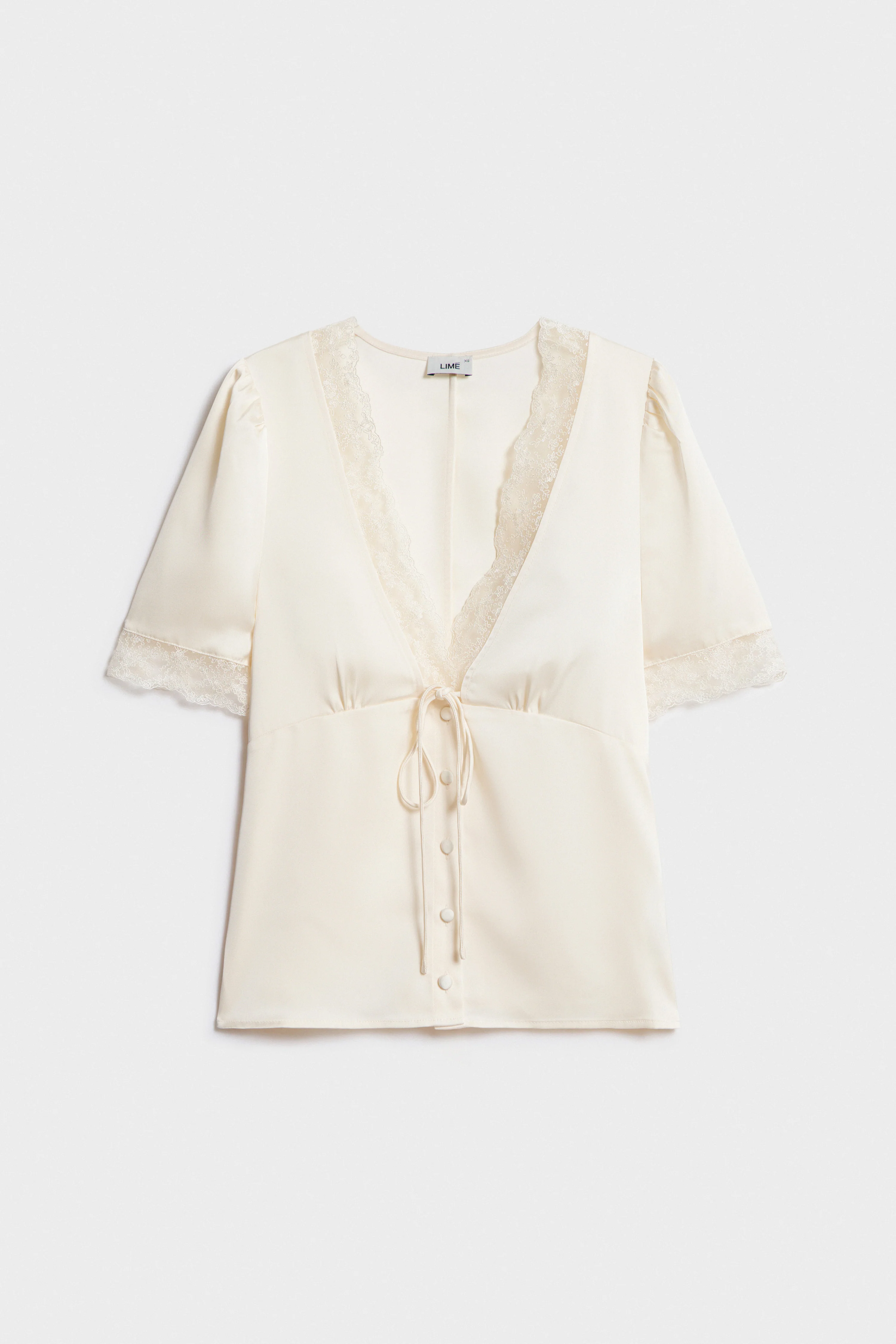 SATIN AND LACE BLOUSE - Image 5