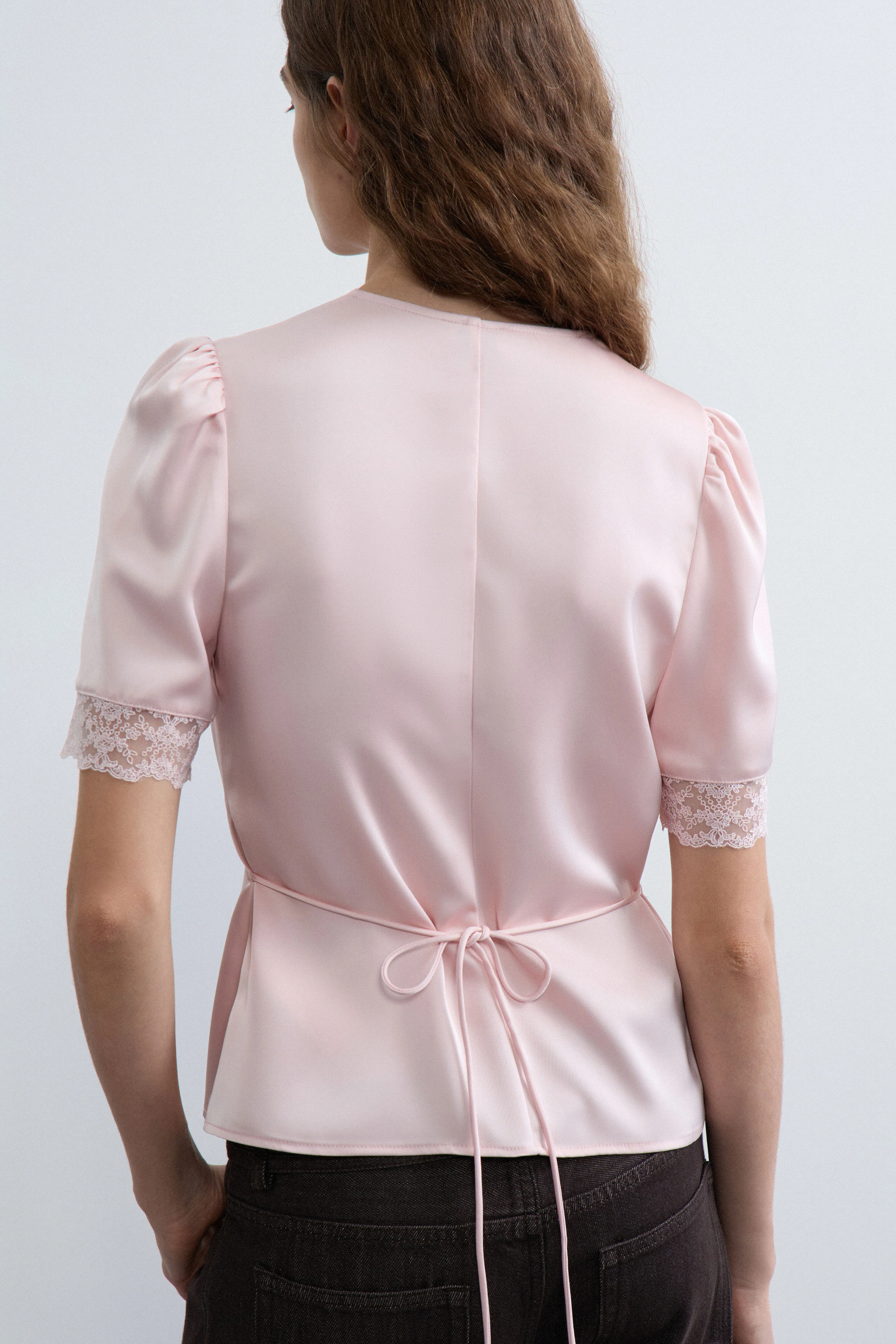 SATIN AND LACE BLOUSE - Image 4