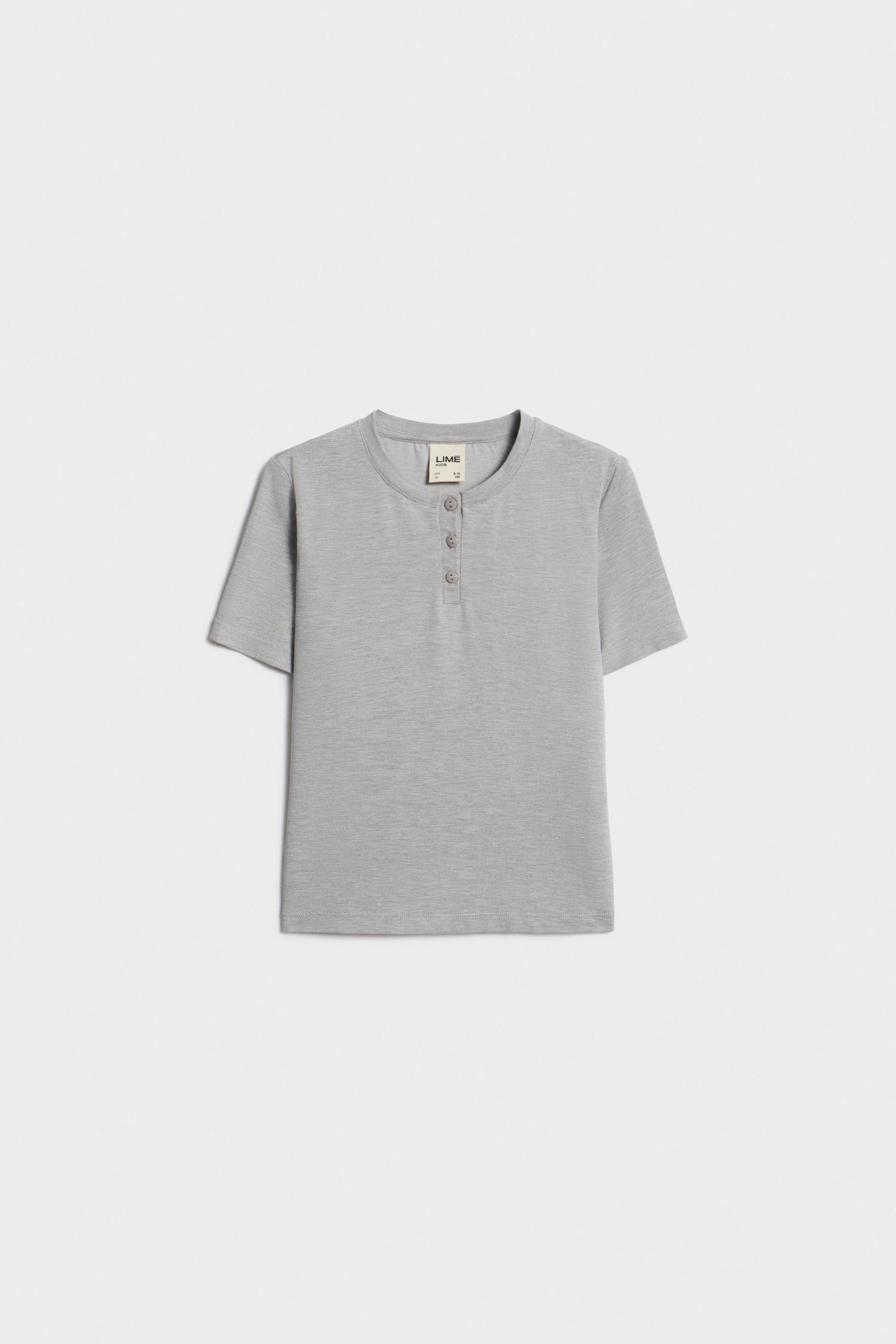BUTTONED VISCOSE T-SHIRT - Image 4