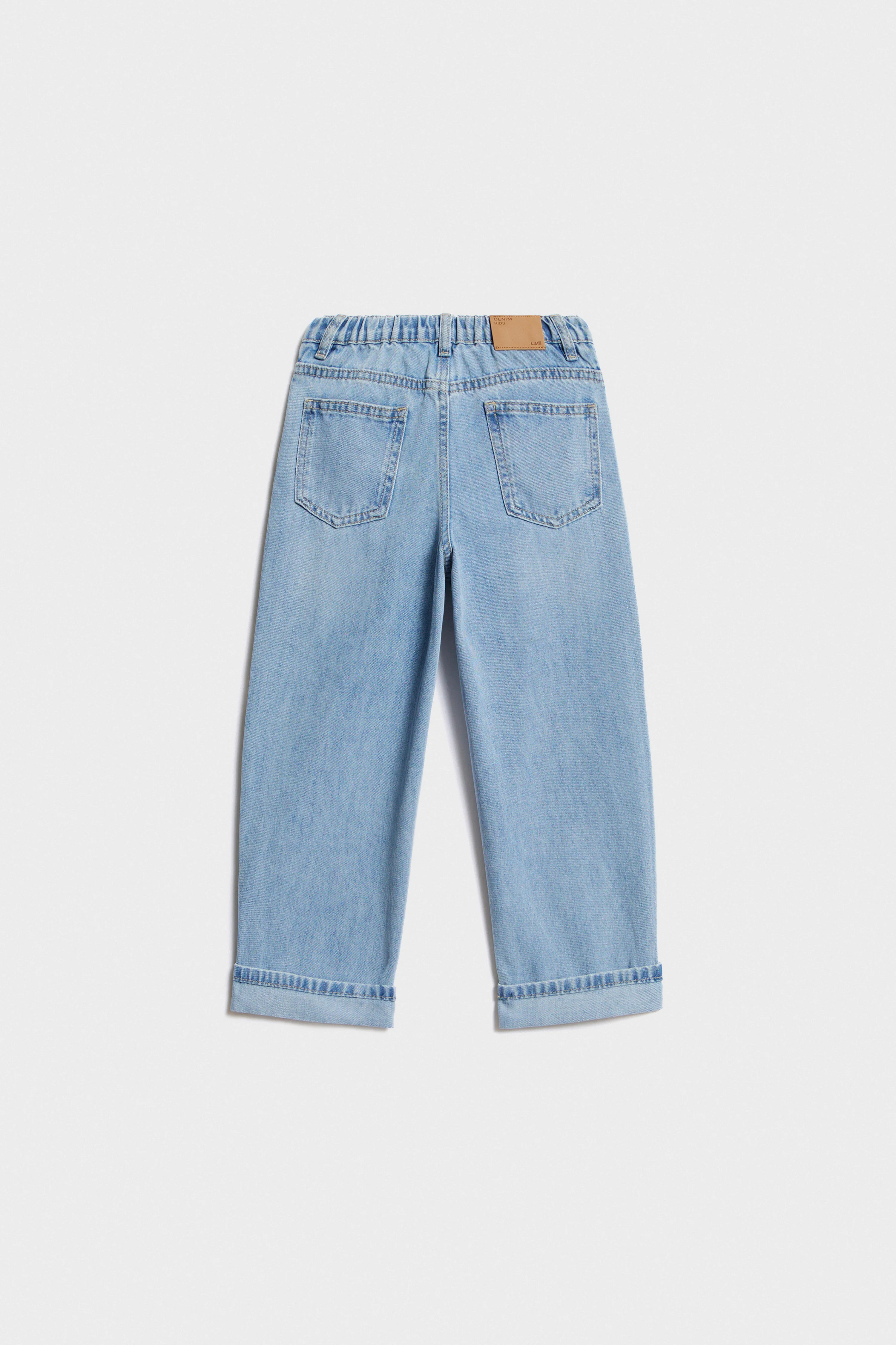 ELASTIC WAIST BAGGY JEANS - Image 6