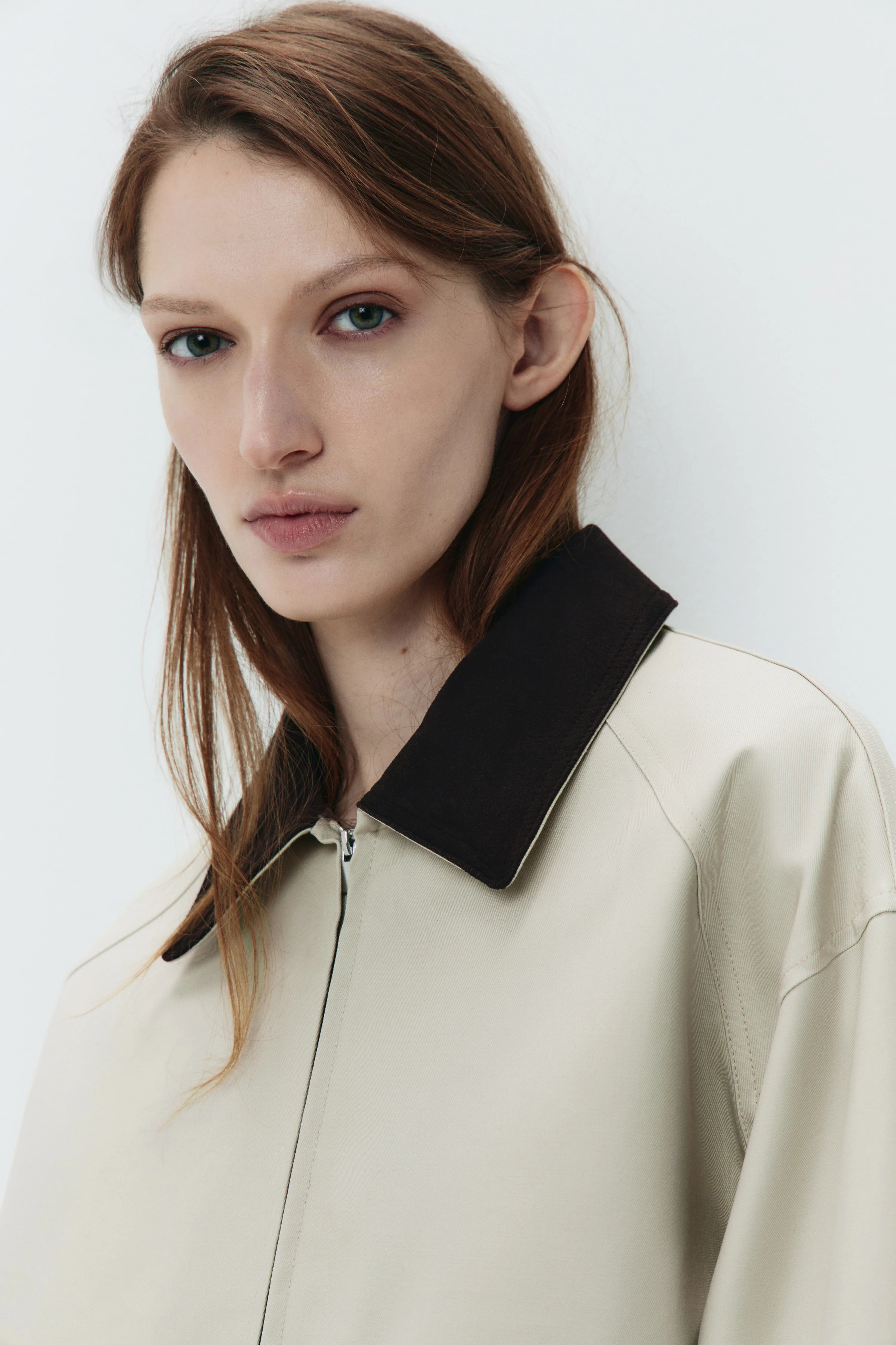 SUEDE COLLAR COTTON JACKET