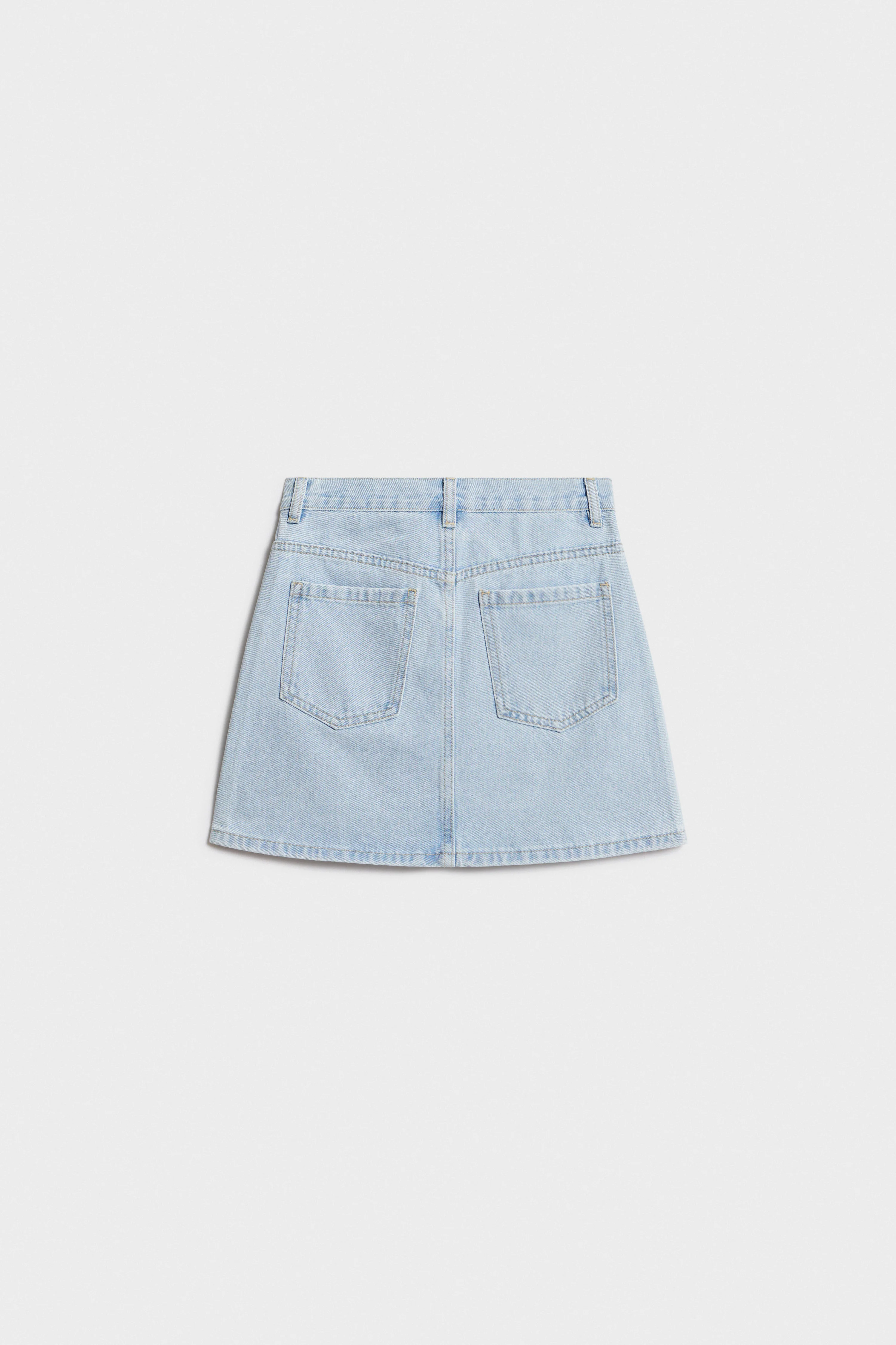 RHINESTONE-EMBELLISHED DENIM SKIRT - Image 6
