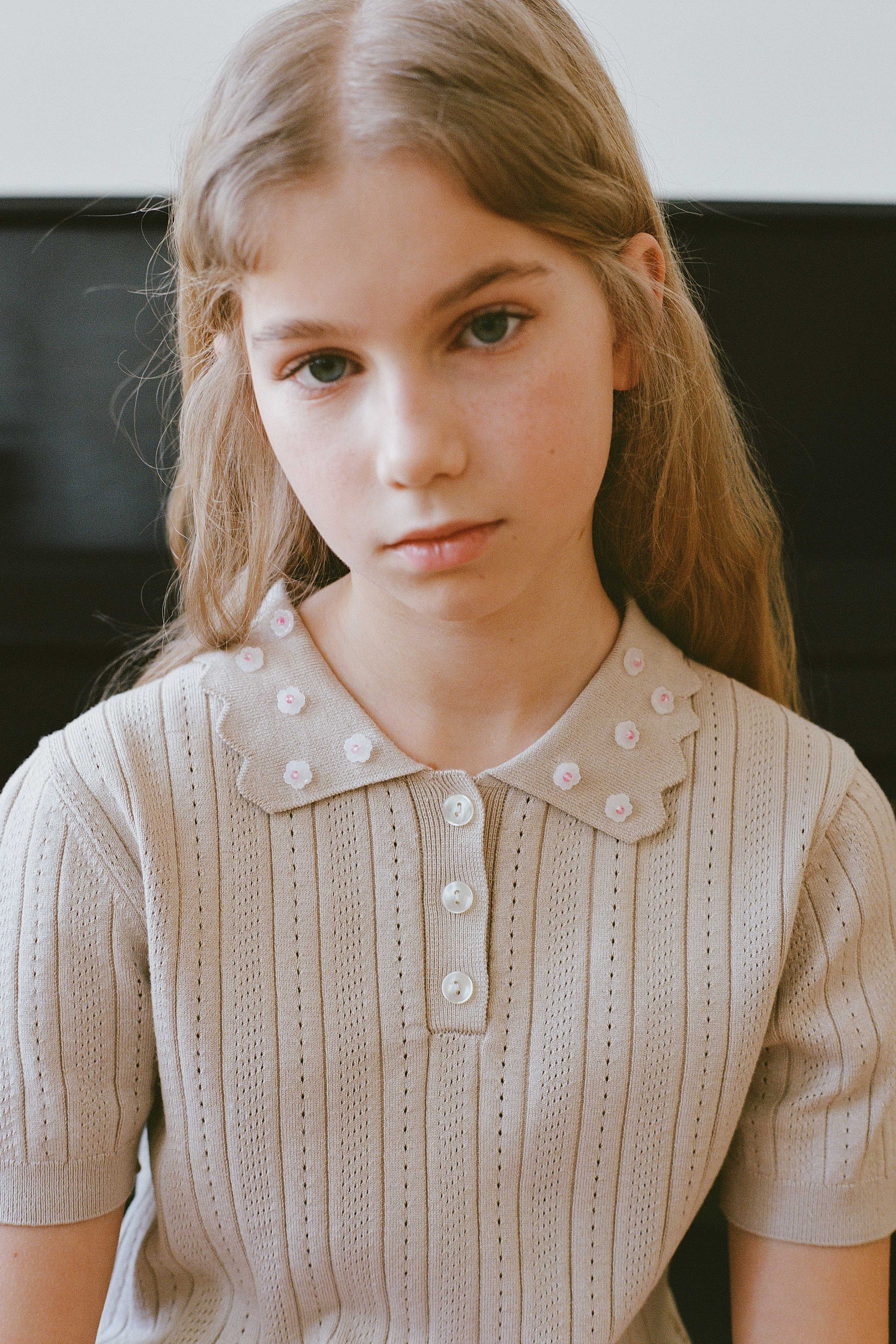 POINTELLE-KNIT VISCOSE POLO
