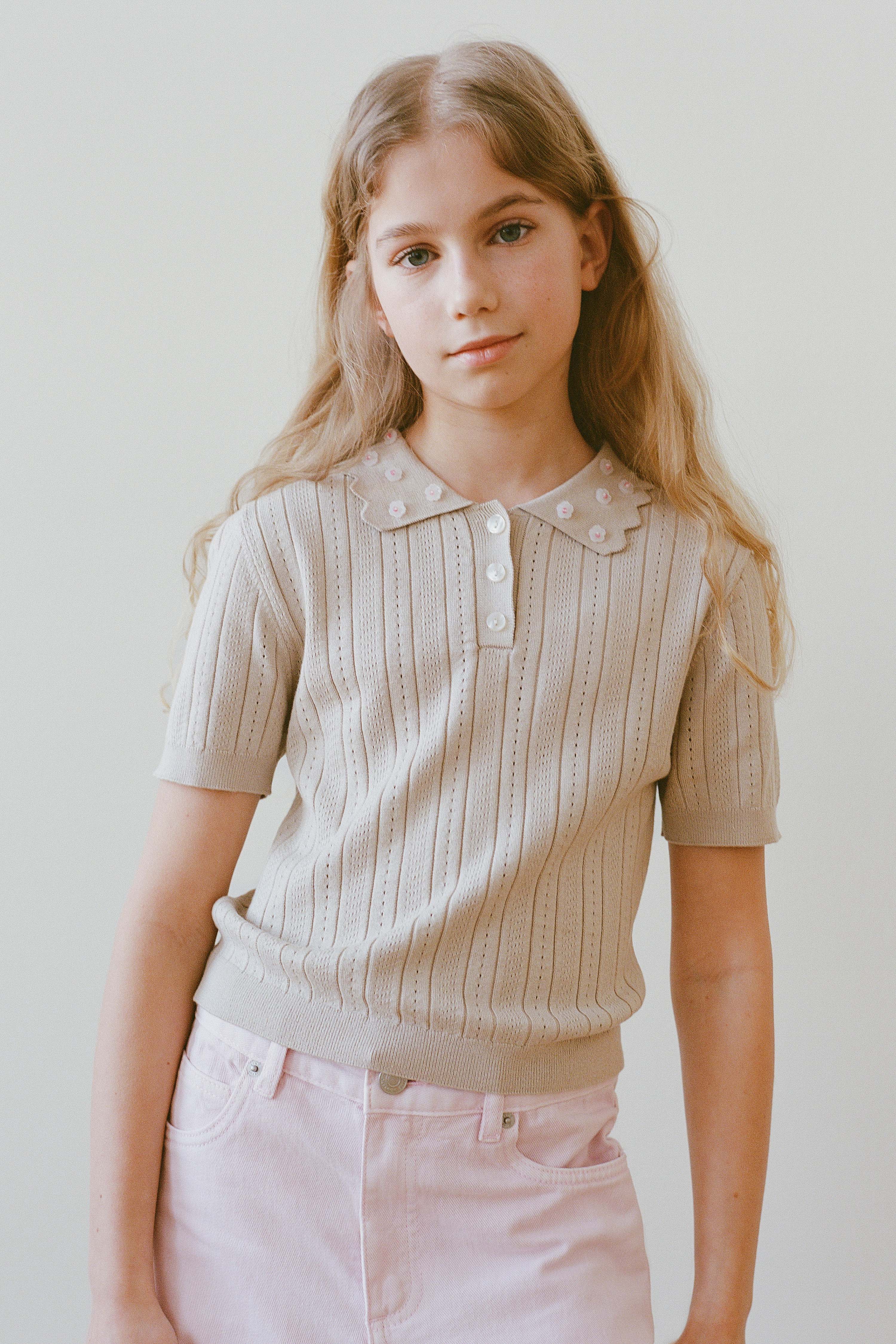 POINTELLE-KNIT VISCOSE POLO - Image 3