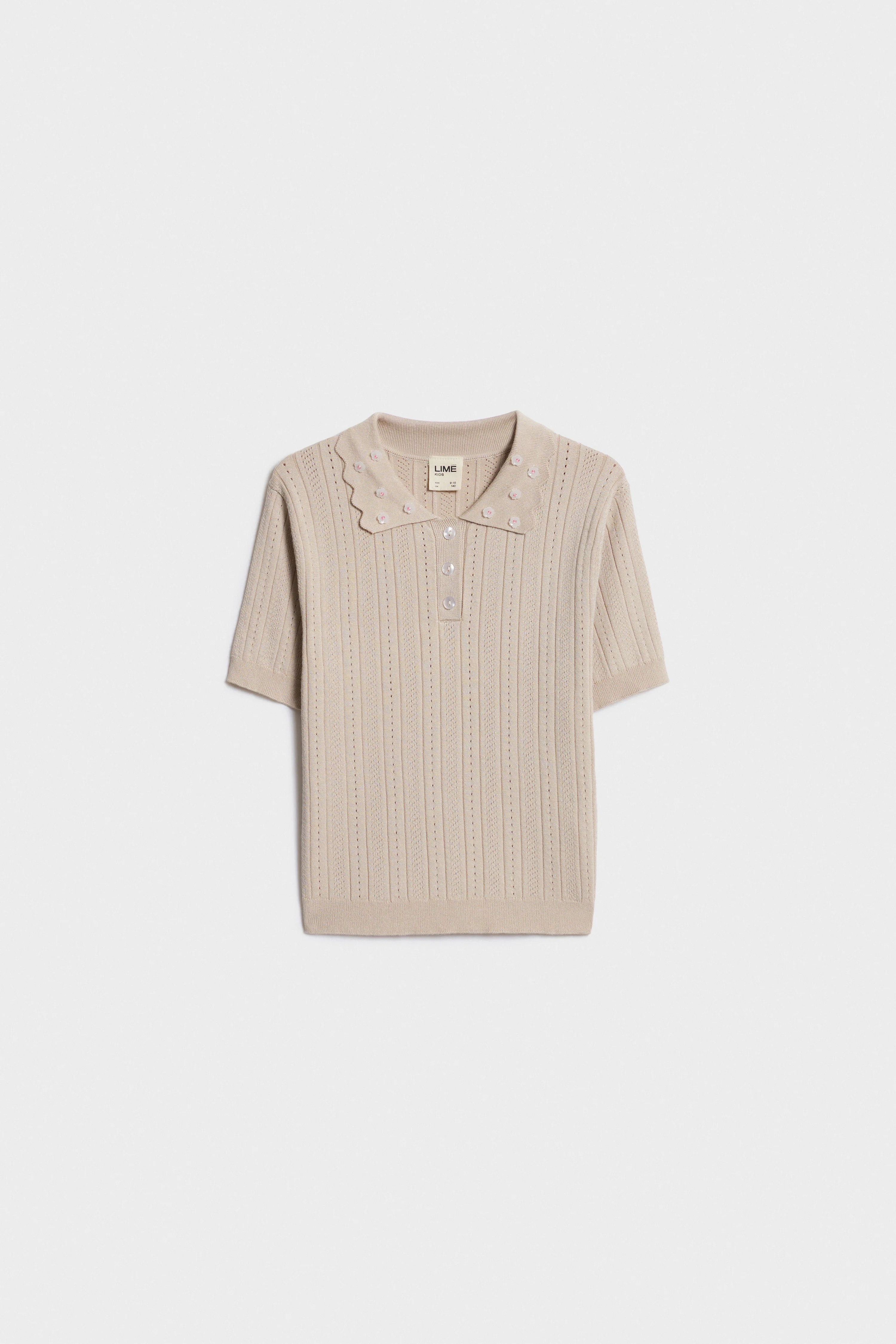 POINTELLE-KNIT VISCOSE POLO - Image 4