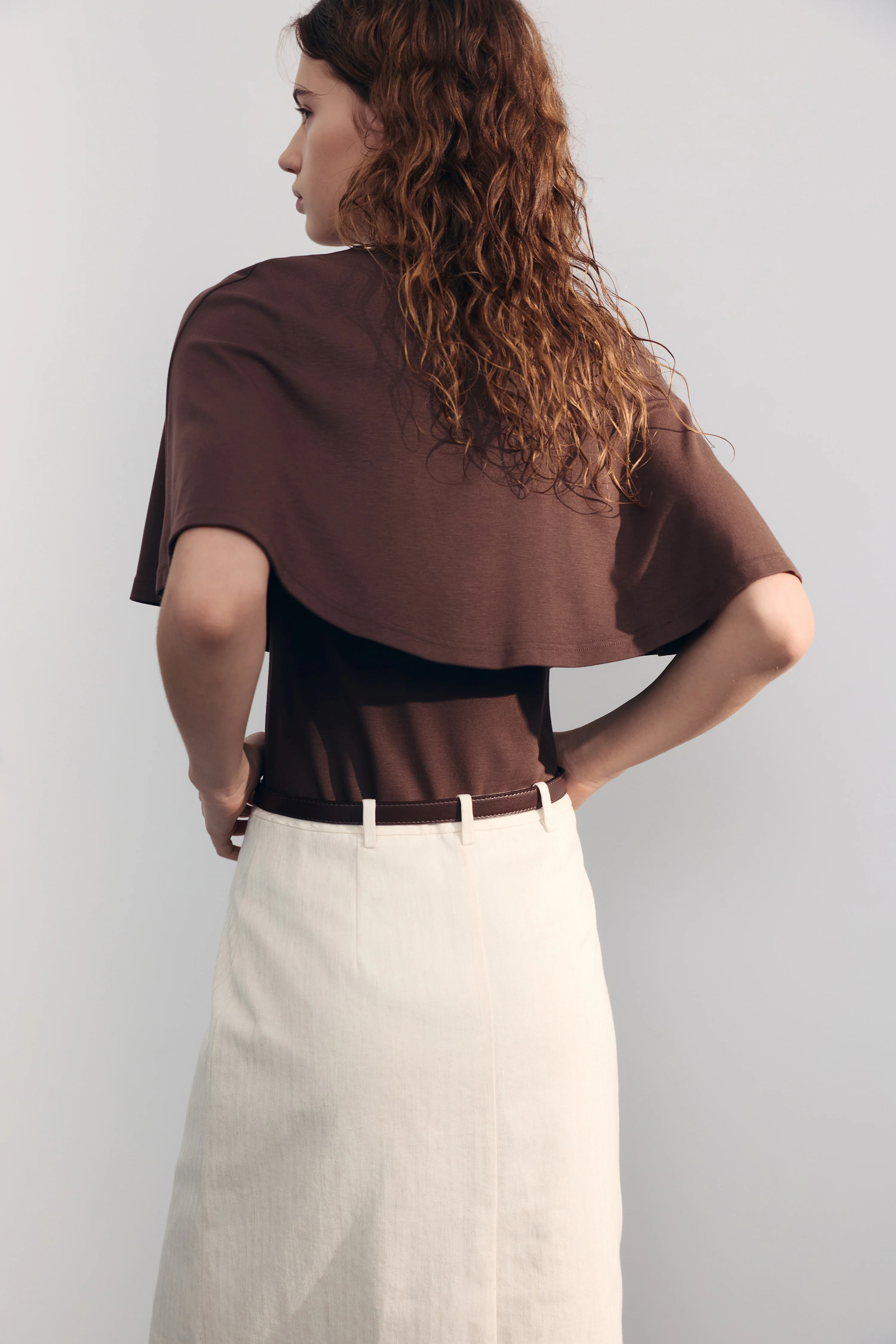CAPE SLEEVE VISCOSE TOP - Image 5