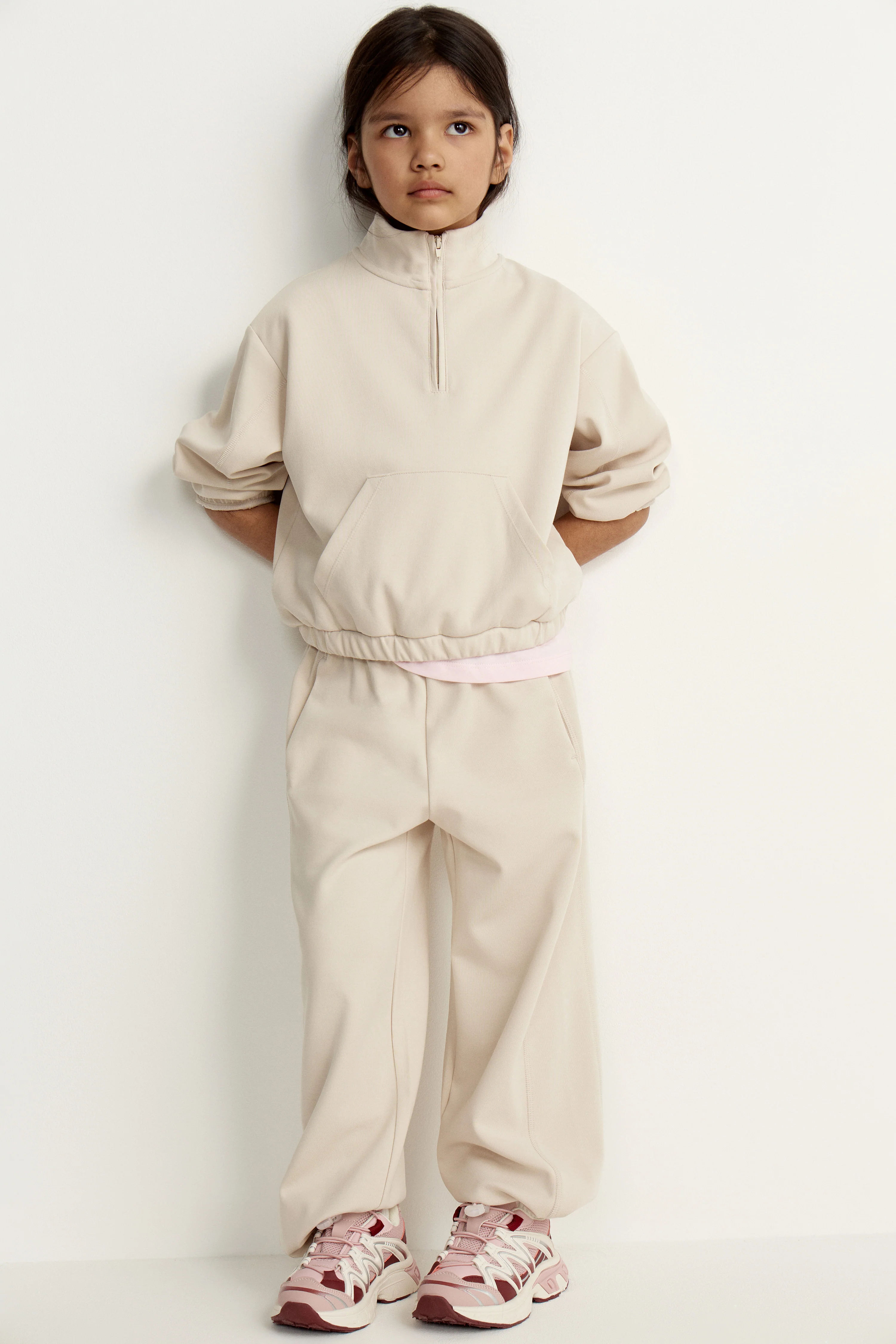 WIDE-LEG INTERLOCK SWEATPANTS