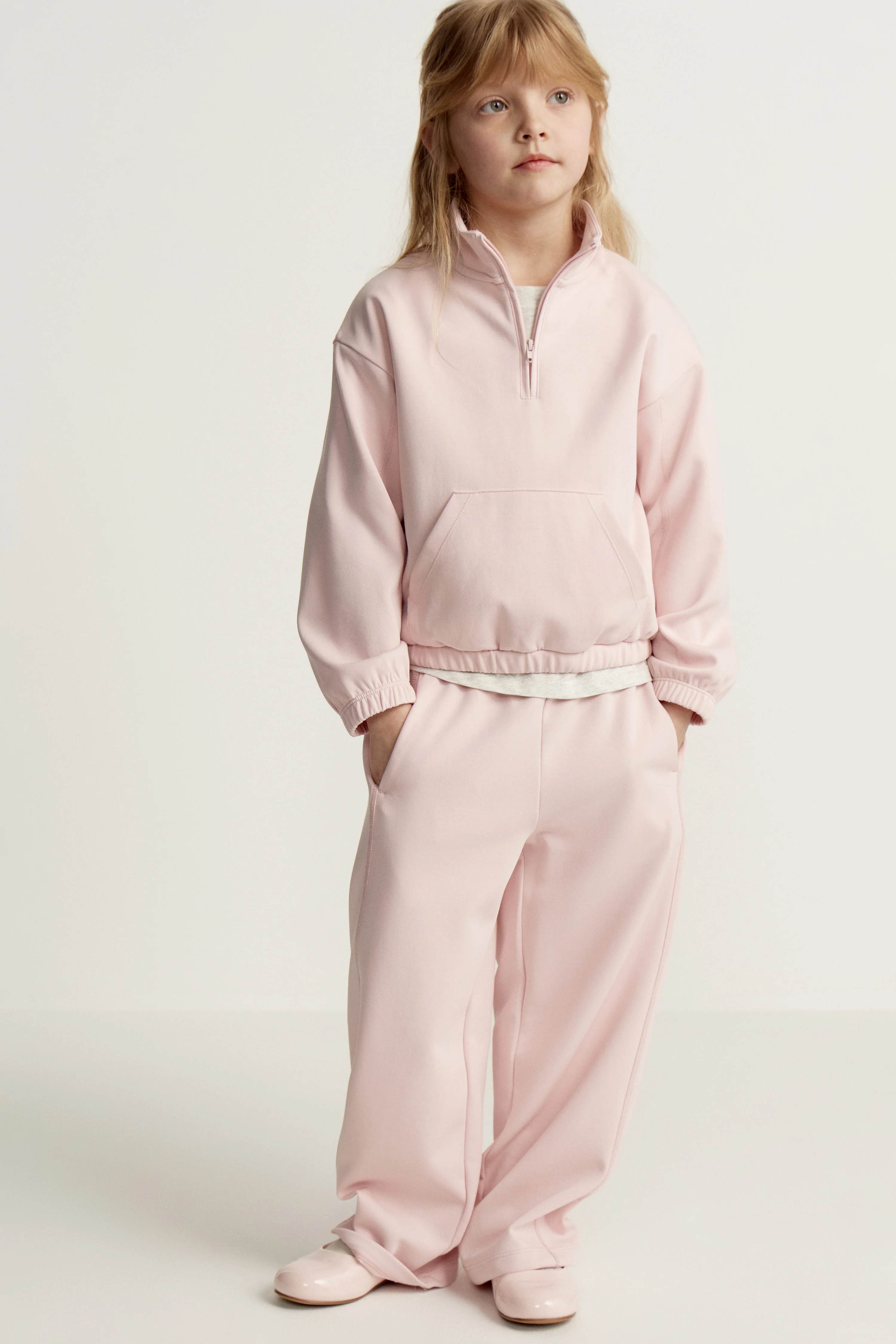 WIDE-LEG INTERLOCK SWEATPANTS