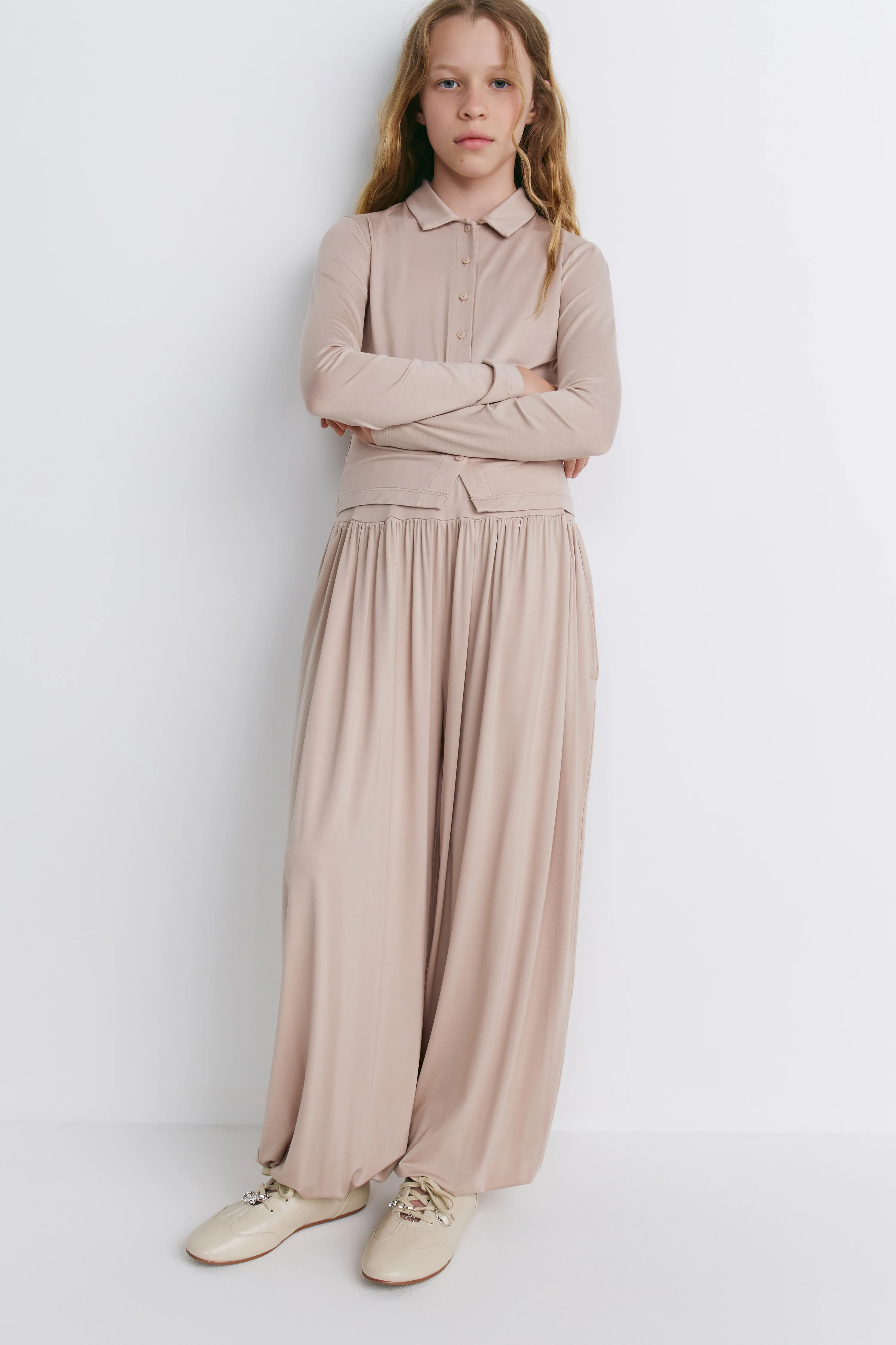 VISCOSE-BLEND JERSEY PANTS