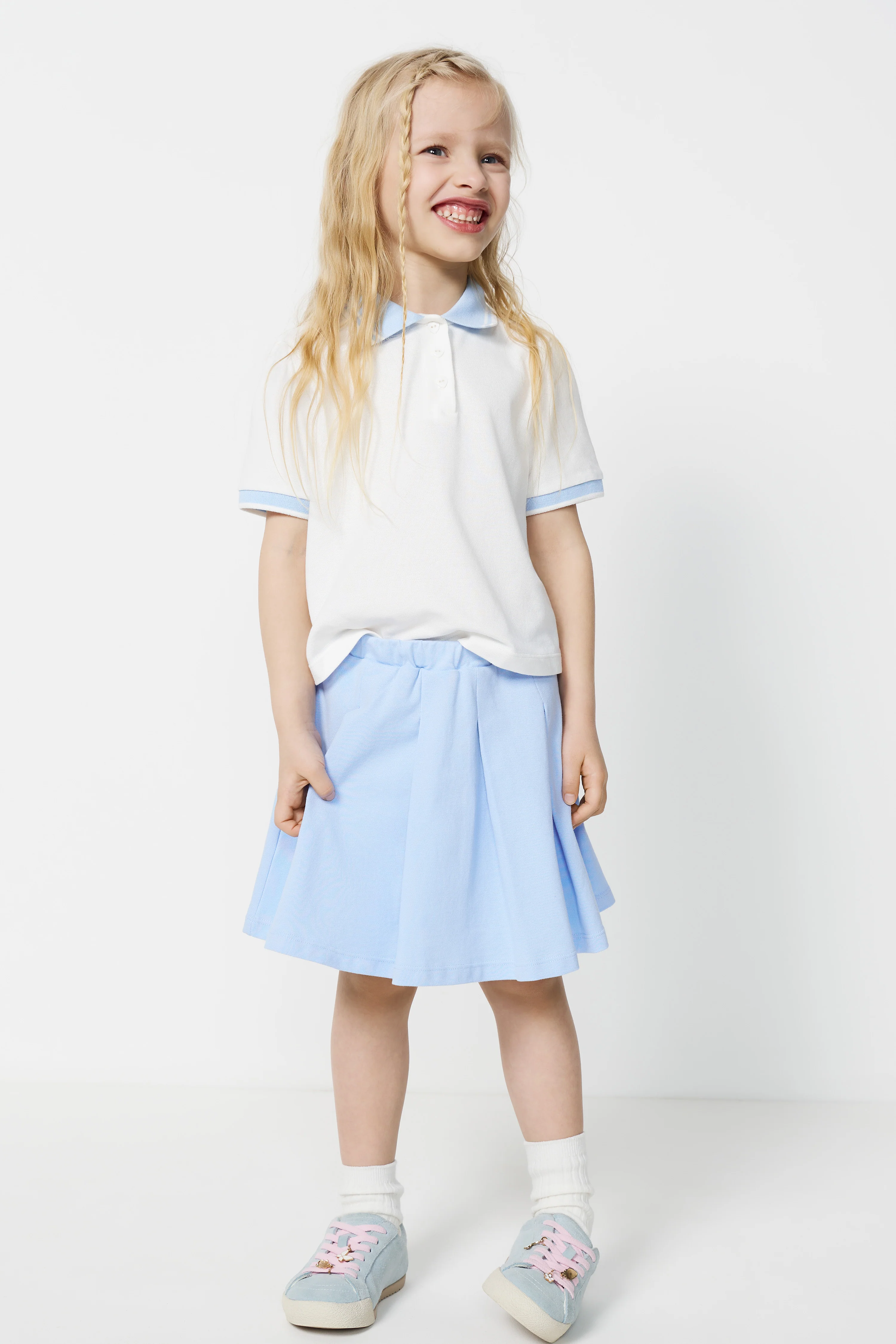 PLEATED COTTON SKORT