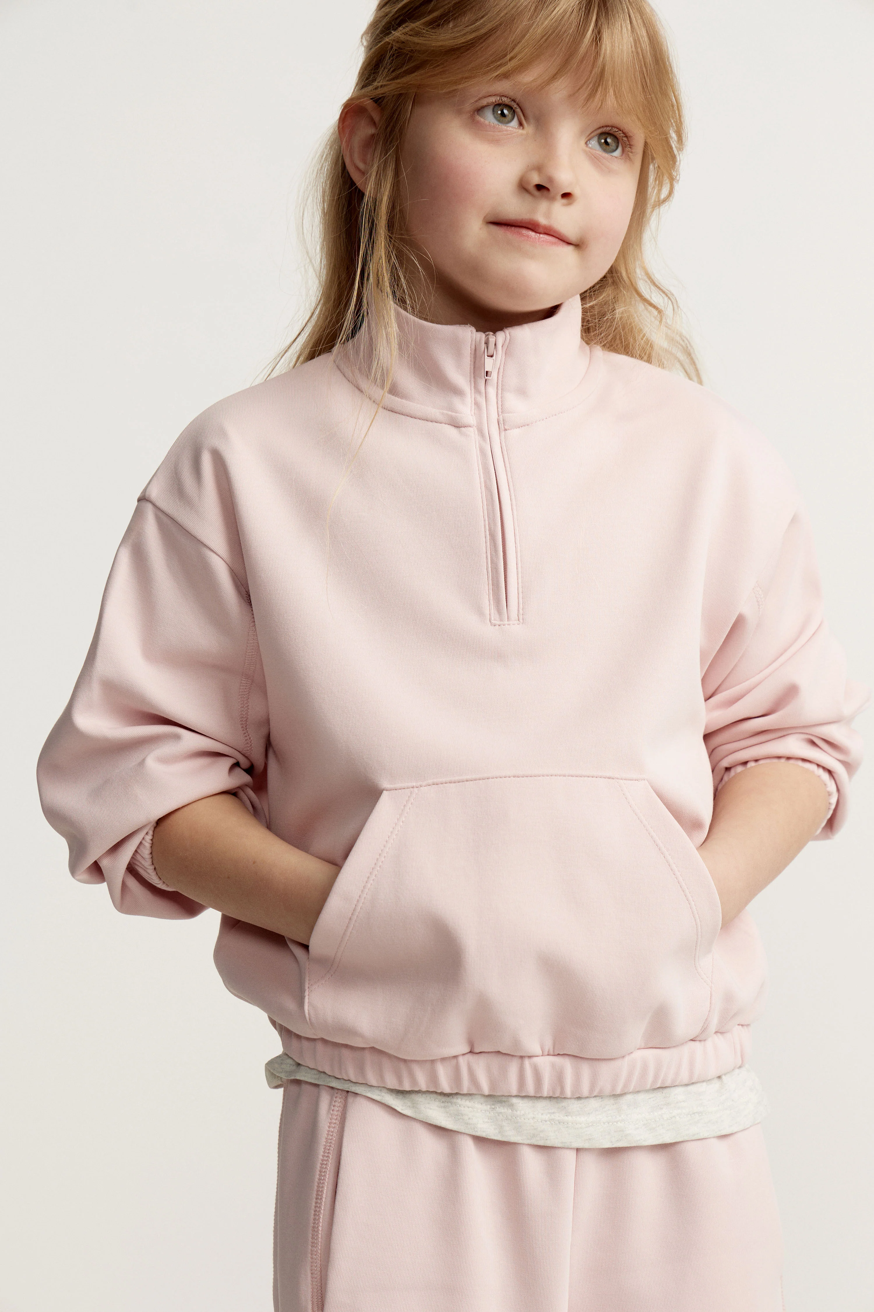 ZIP-TOP INTERLOCK SWEATSHIRT