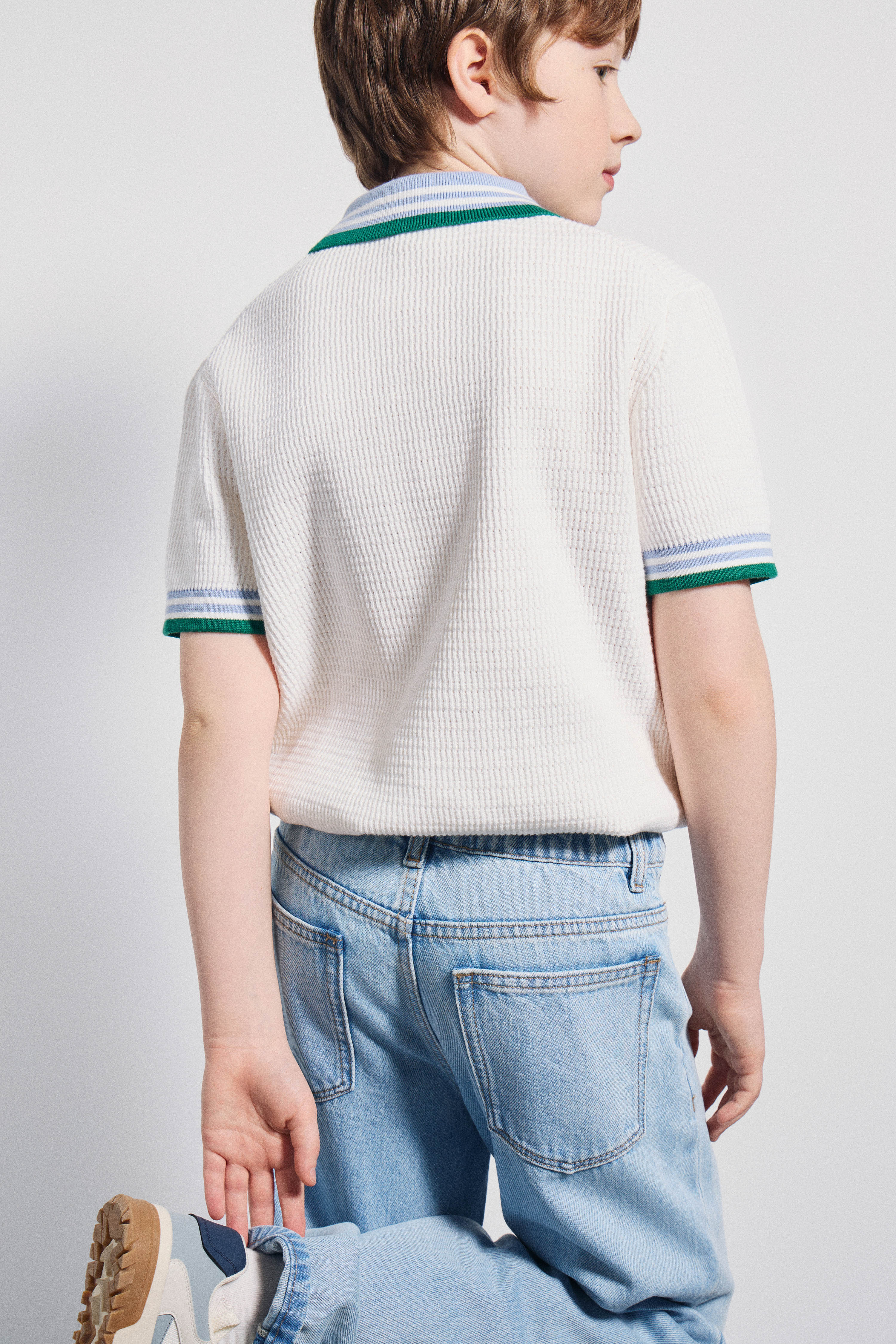 STRIPED COTTON-KNIT POLO - Image 3